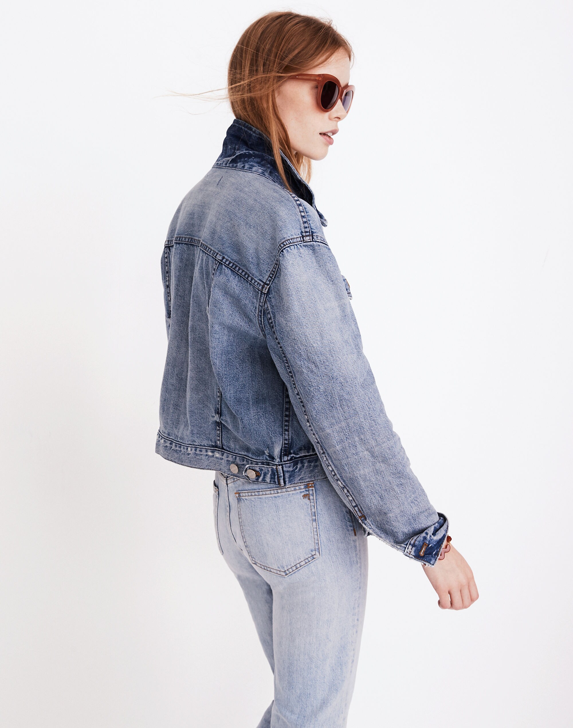 The Boxy-Crop Jean Jacket in Woodcourt Wash