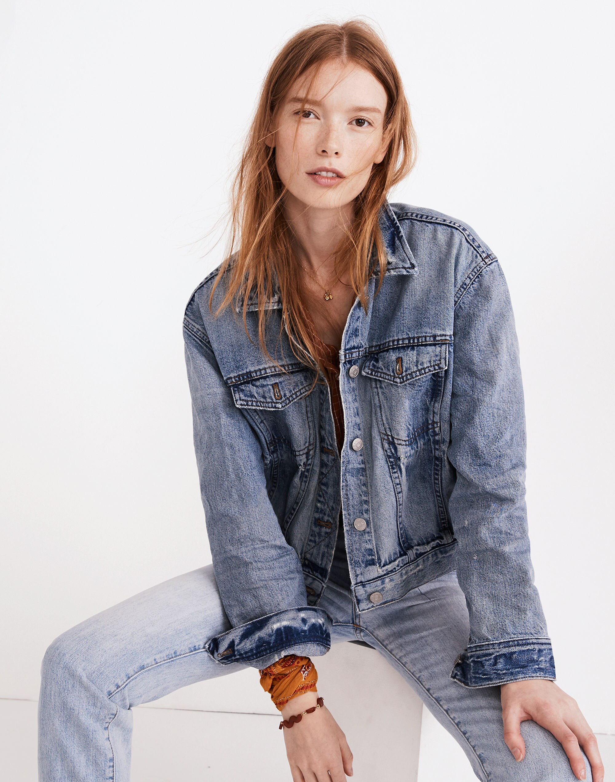 The Boxy-Crop Jean Jacket in Woodcourt Wash