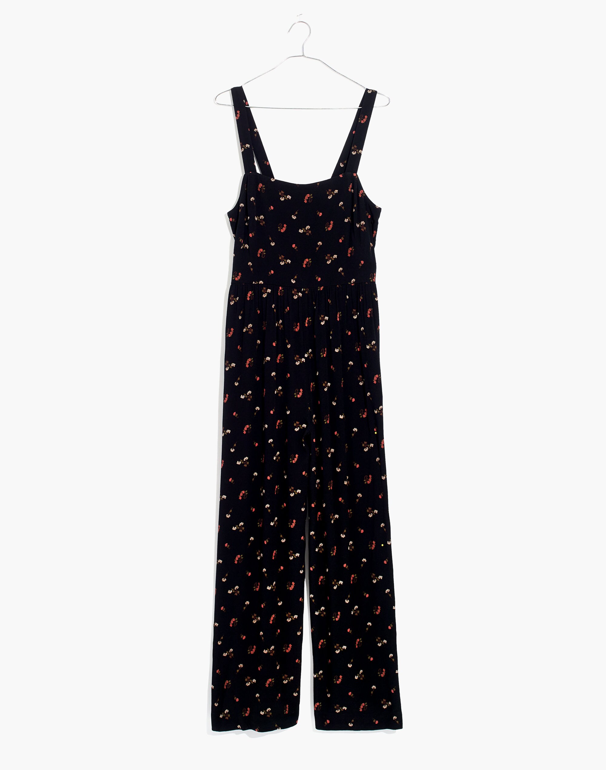 Smocked Crop Jumpsuit in Flower Toss