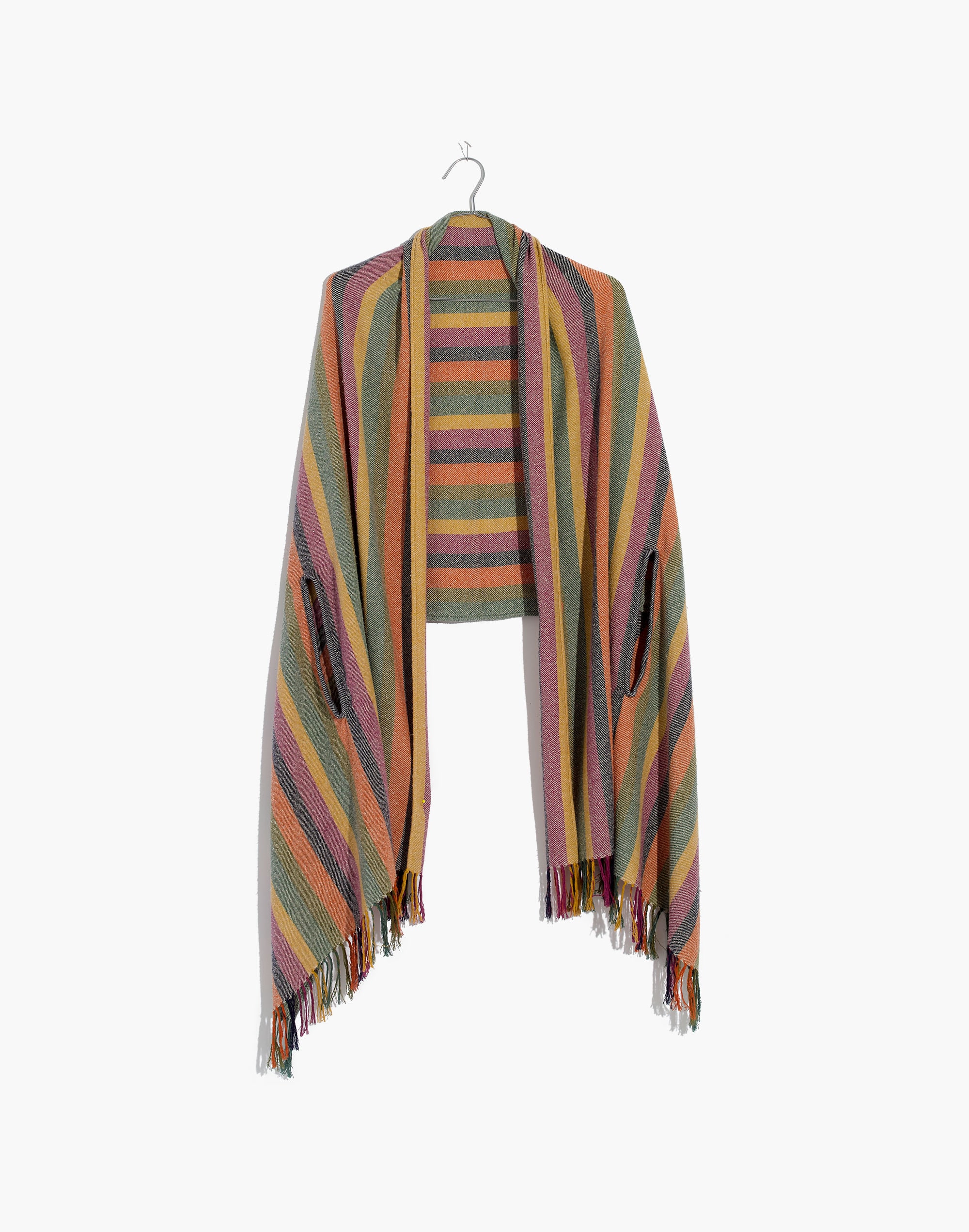 rainbow stripe cape scarf