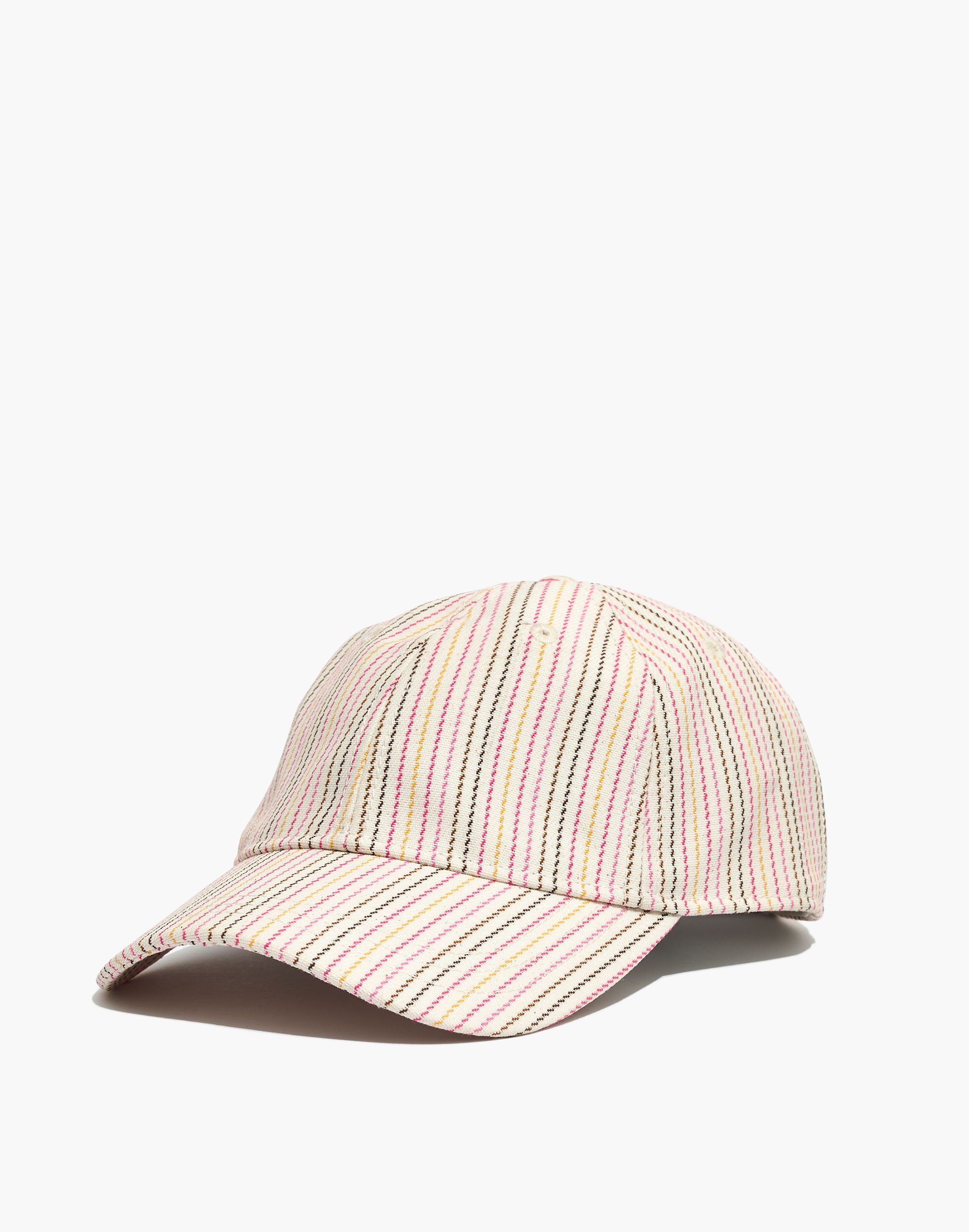 baseball cap in pink multistripe