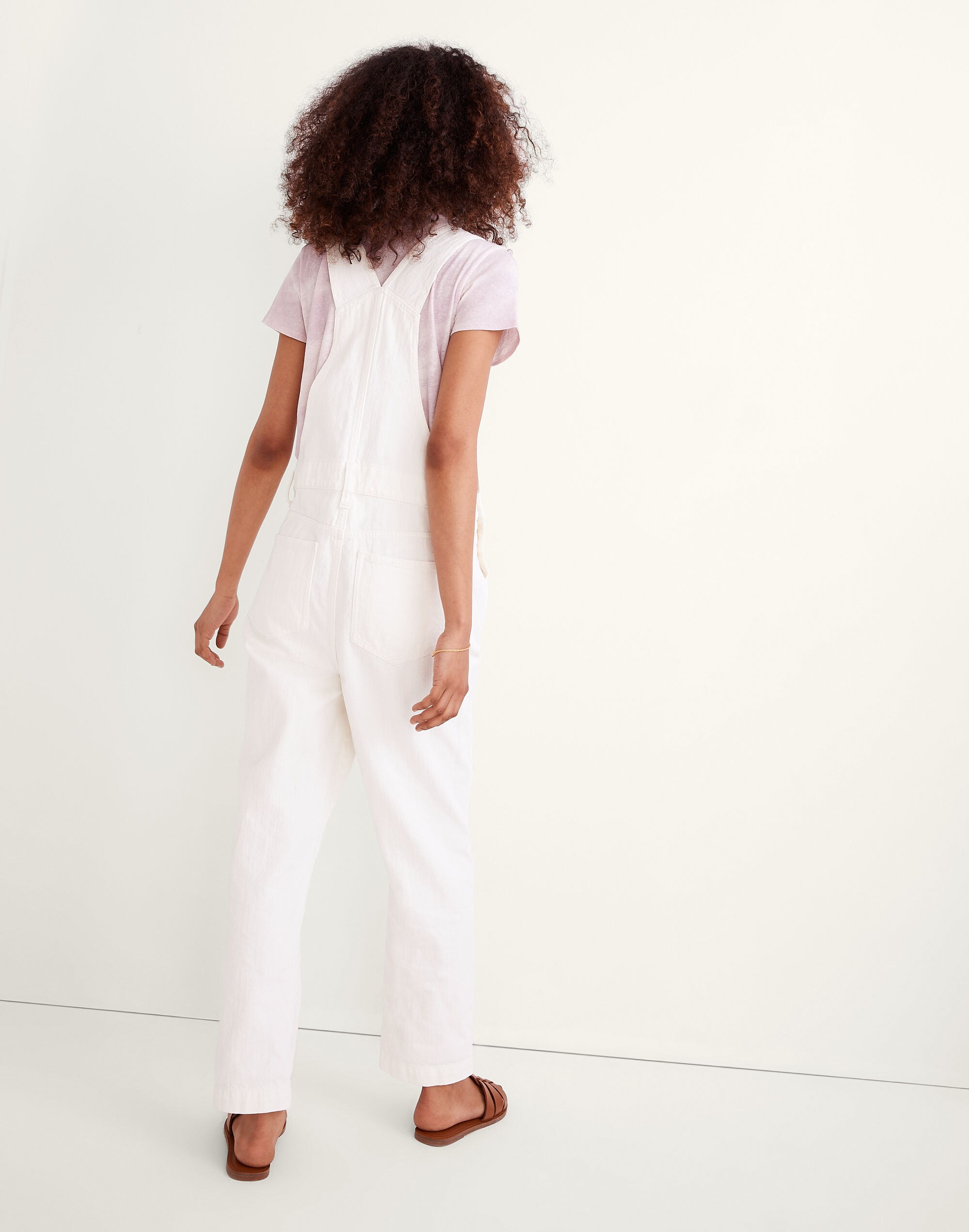 Straight-Leg Overalls in Tile White