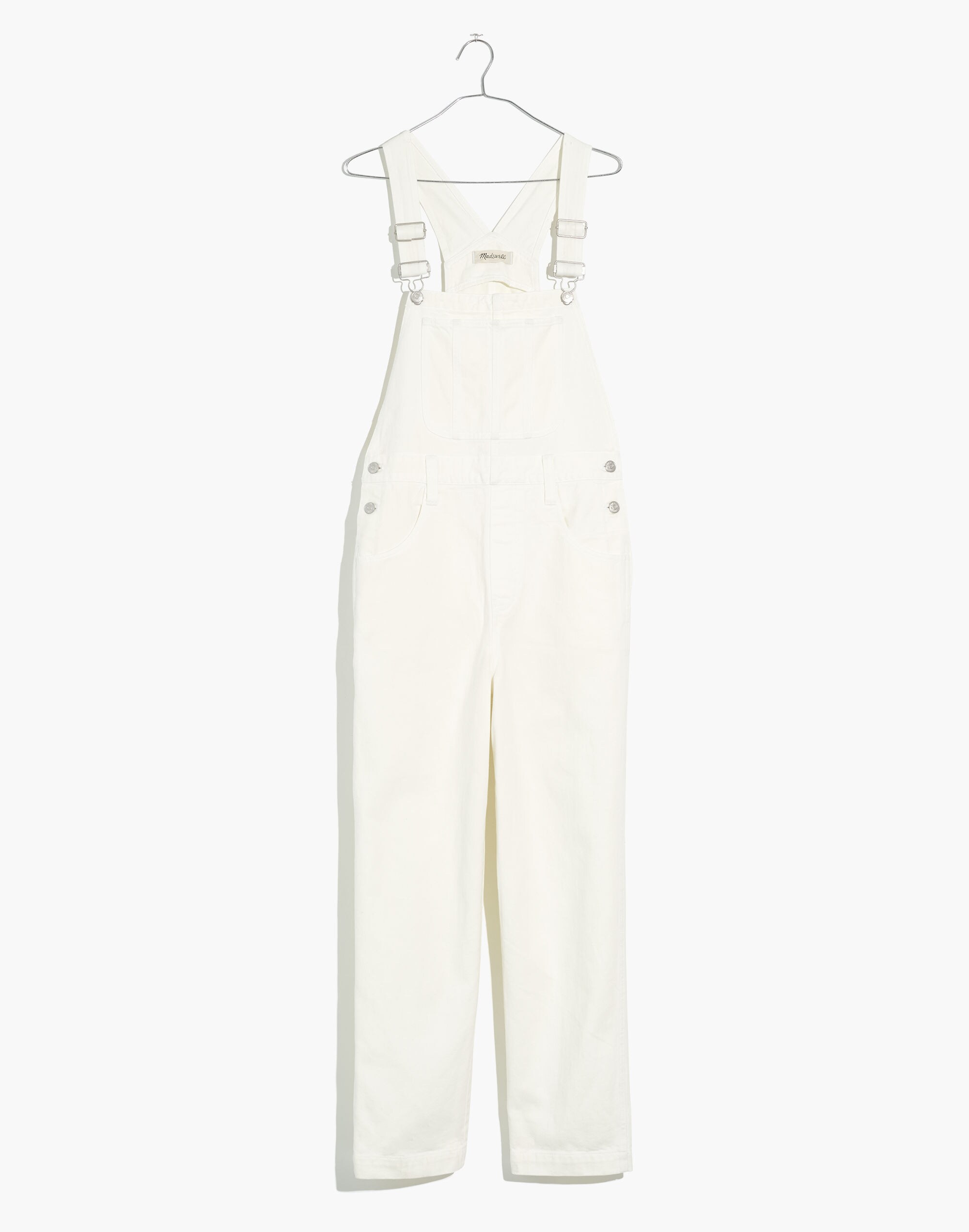 Straight-Leg Overalls in Tile White