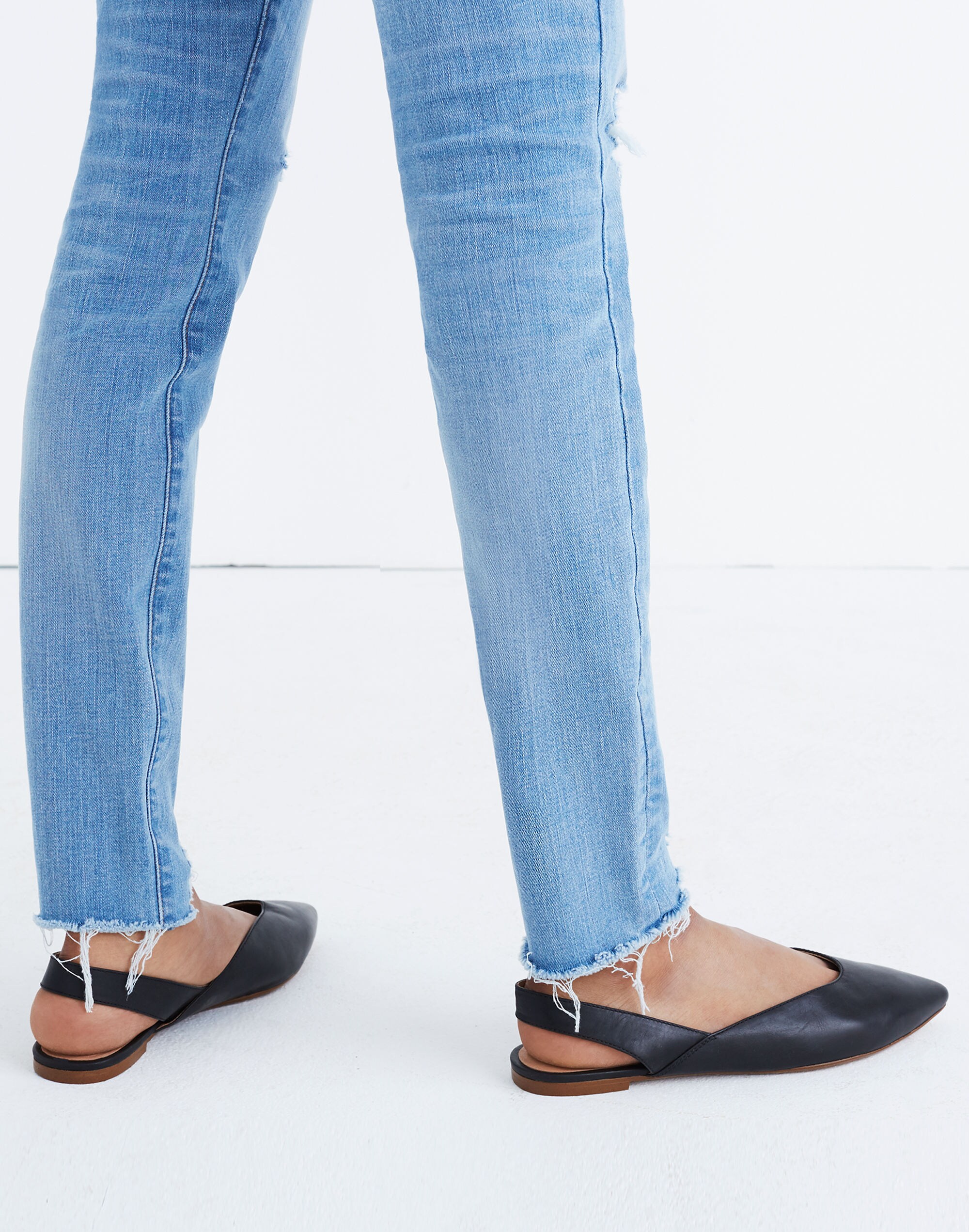 The Ava Slingback Flat in Leather