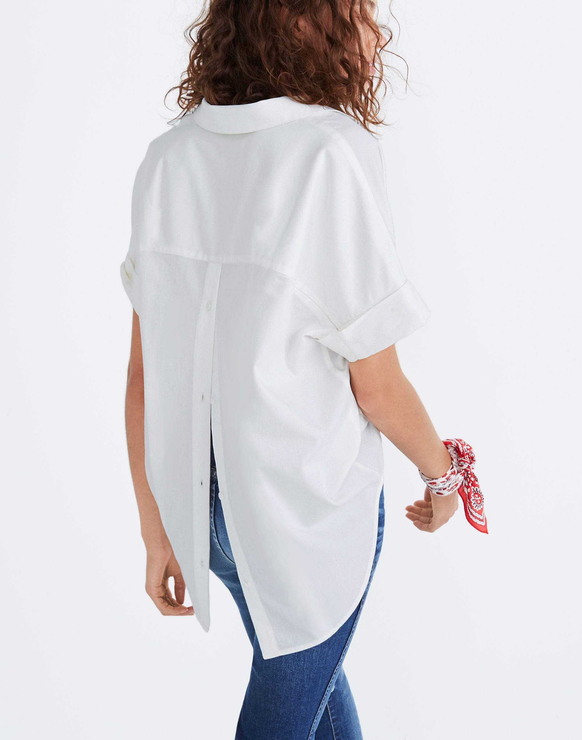 Courier Button-Back Shirt Pure White