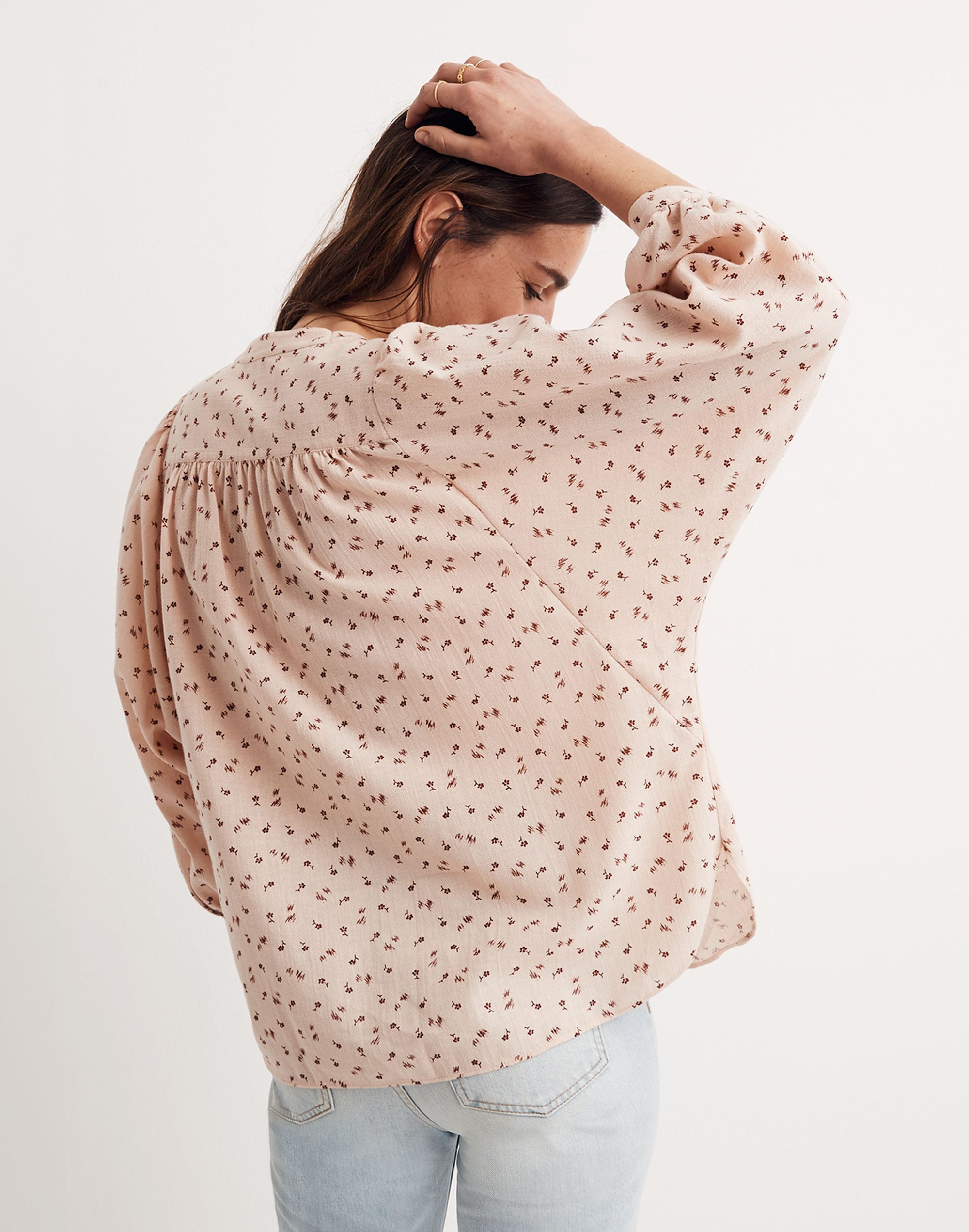 Peasant Top in Delicate Floral