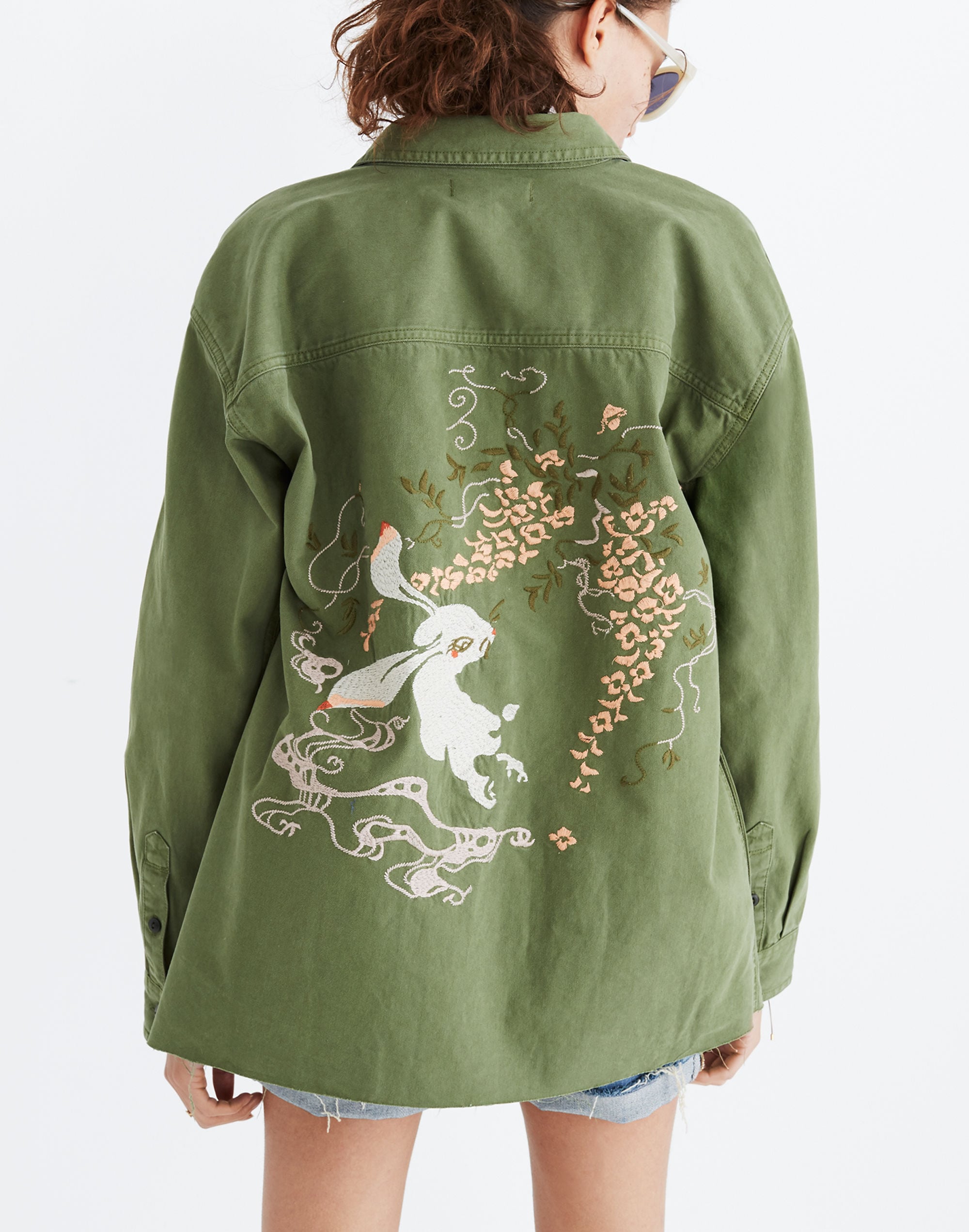Embroidered Rabbit Shirt-Jacket