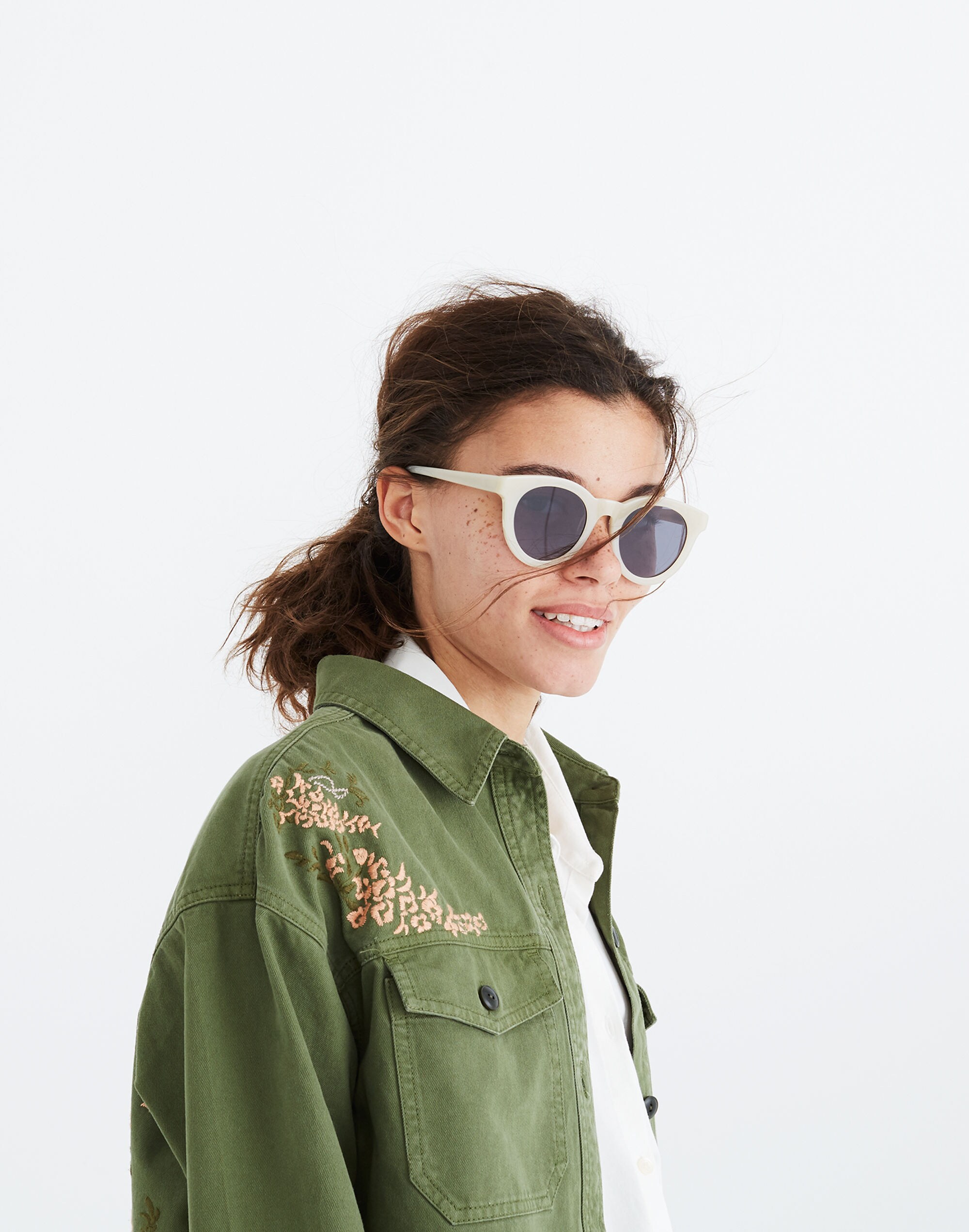 Embroidered Rabbit Shirt-Jacket