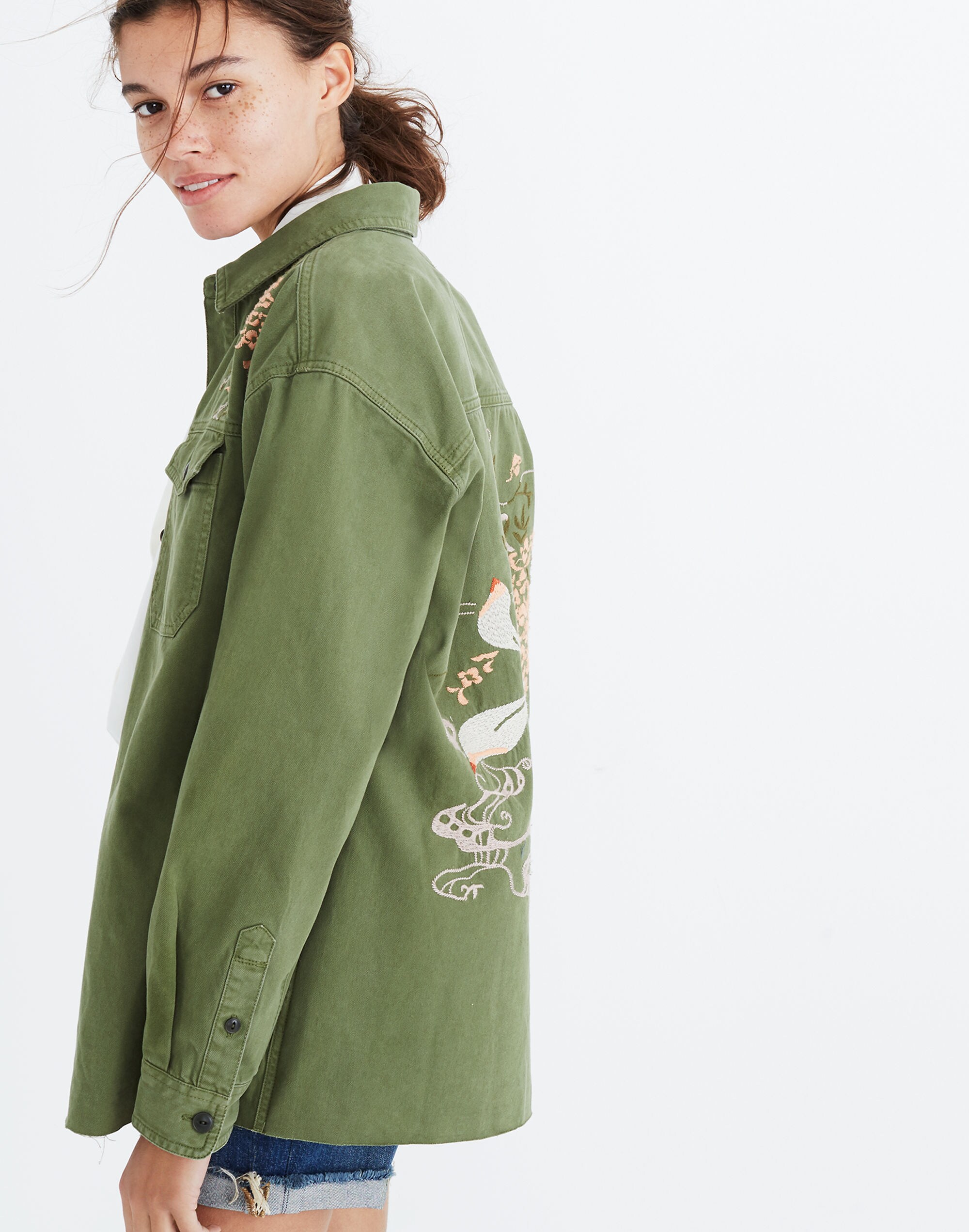 Embroidered Rabbit Shirt-Jacket