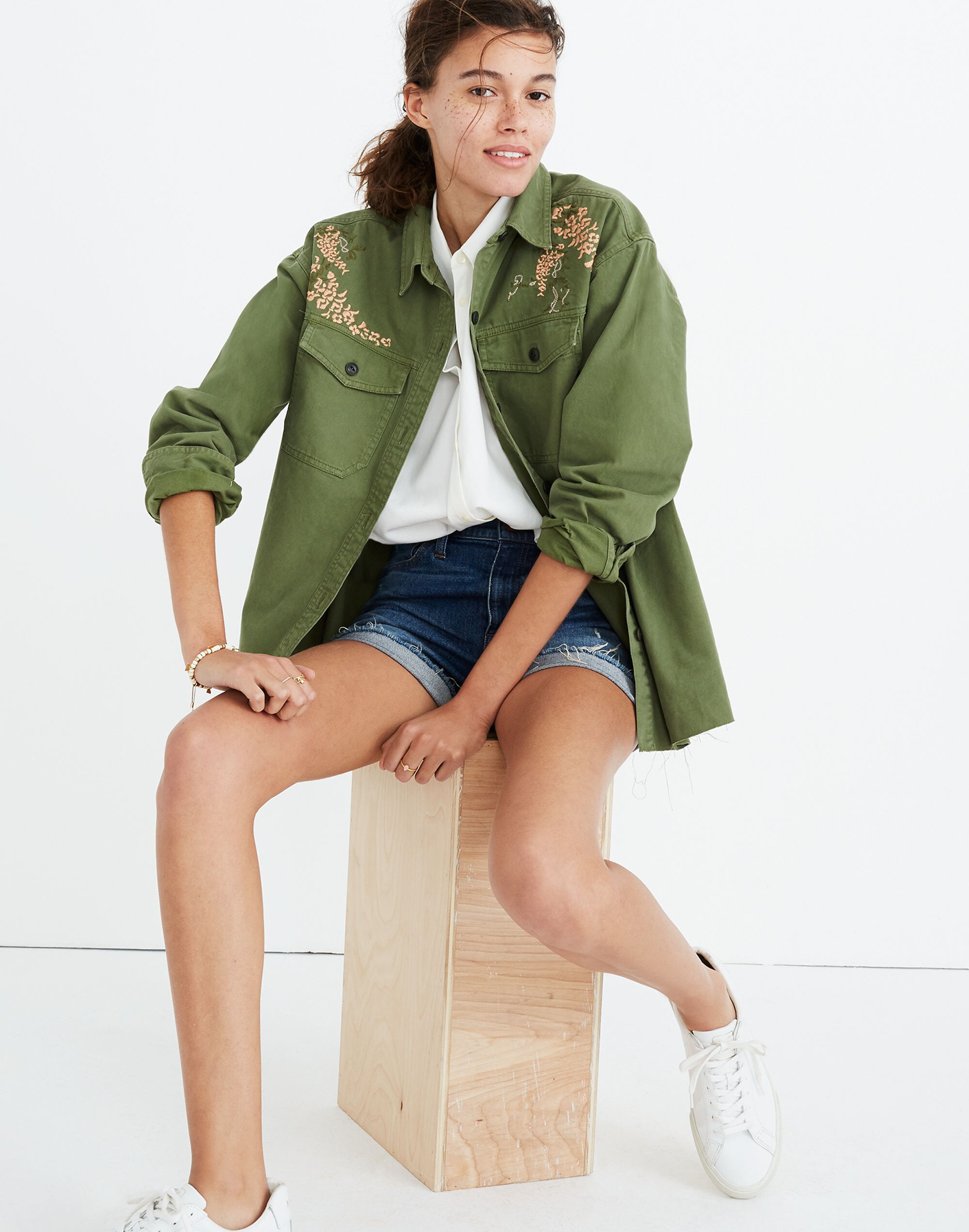 Embroidered Rabbit Shirt-Jacket