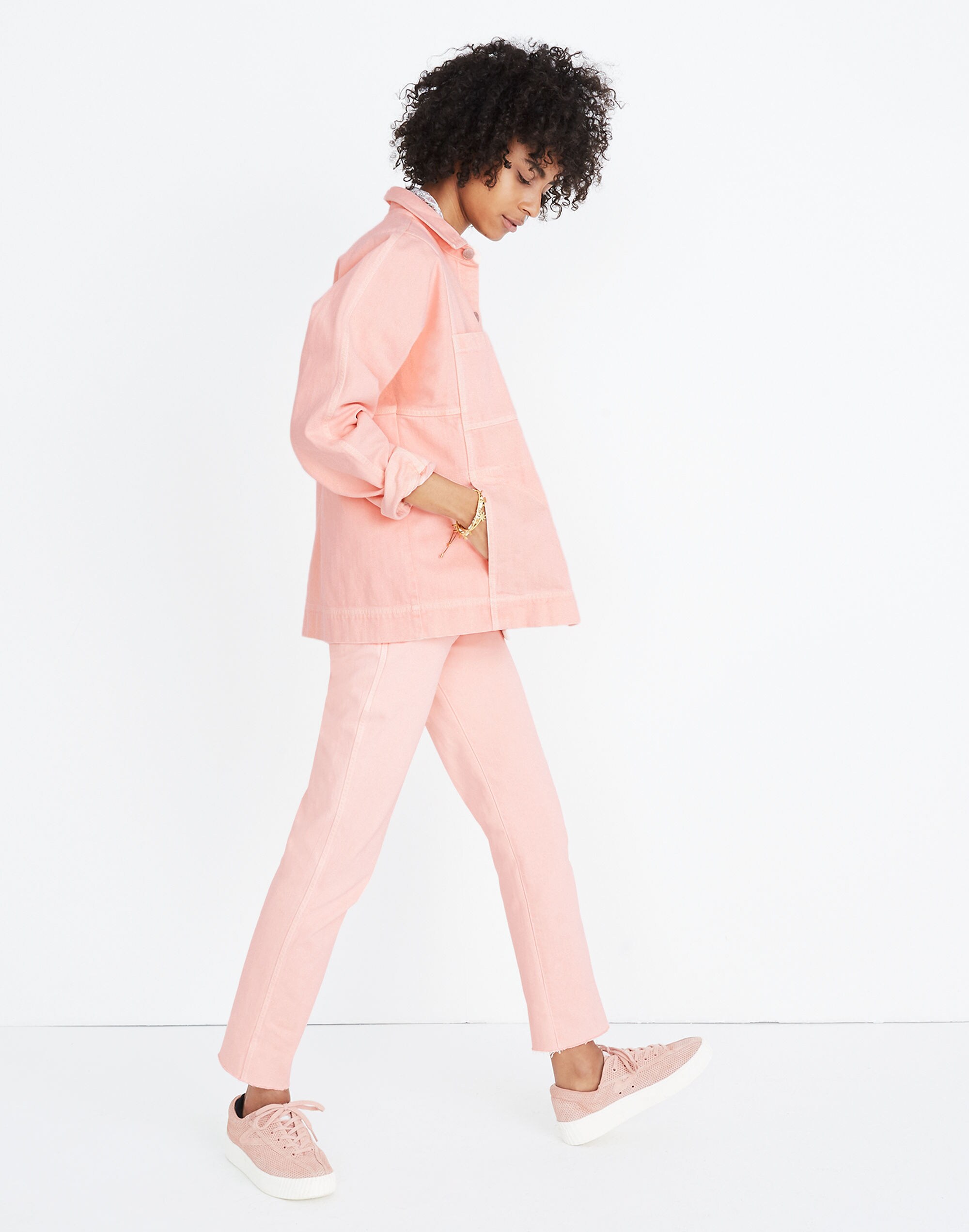 Pink Denim Chore Coat