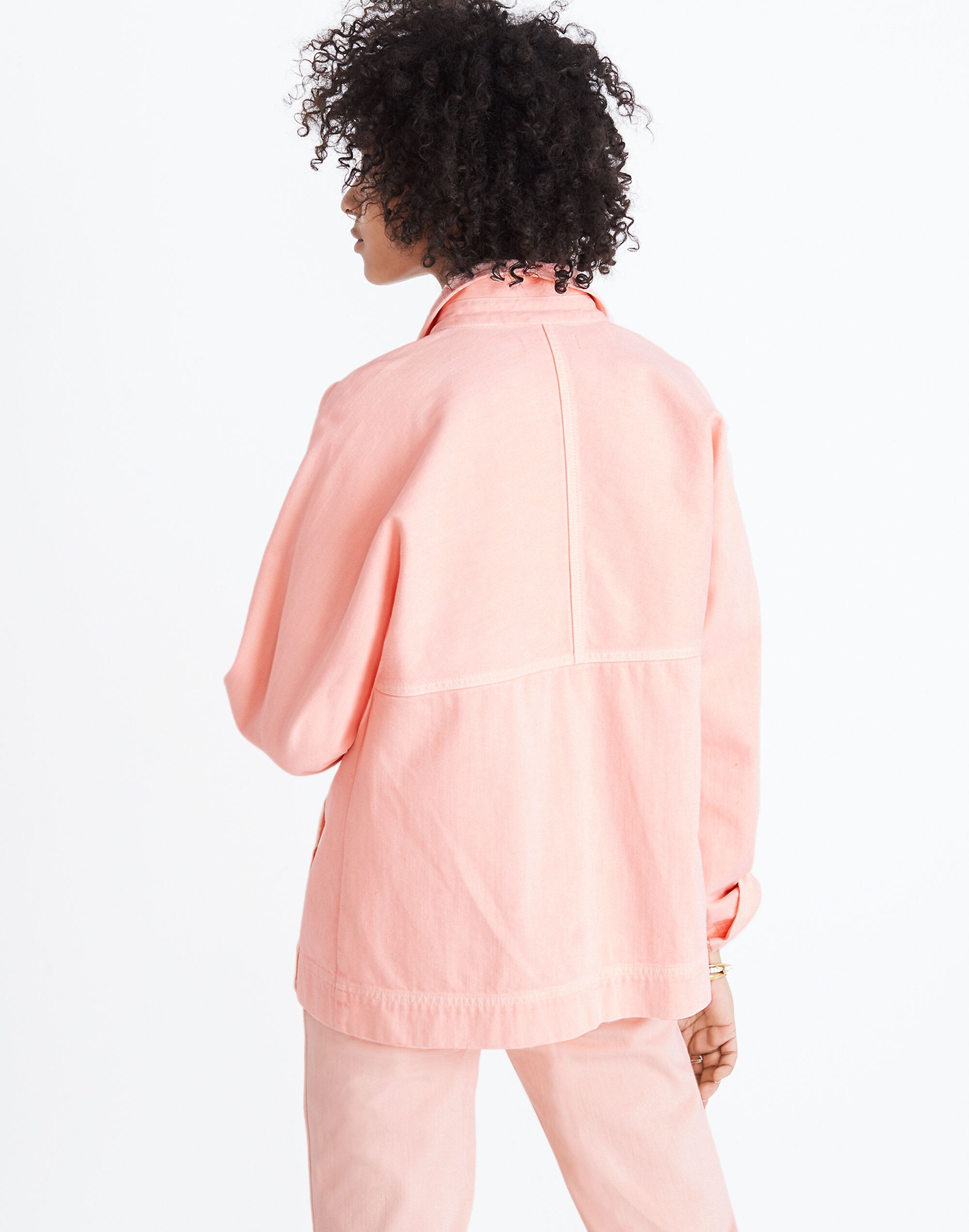 Pink Denim Chore Coat