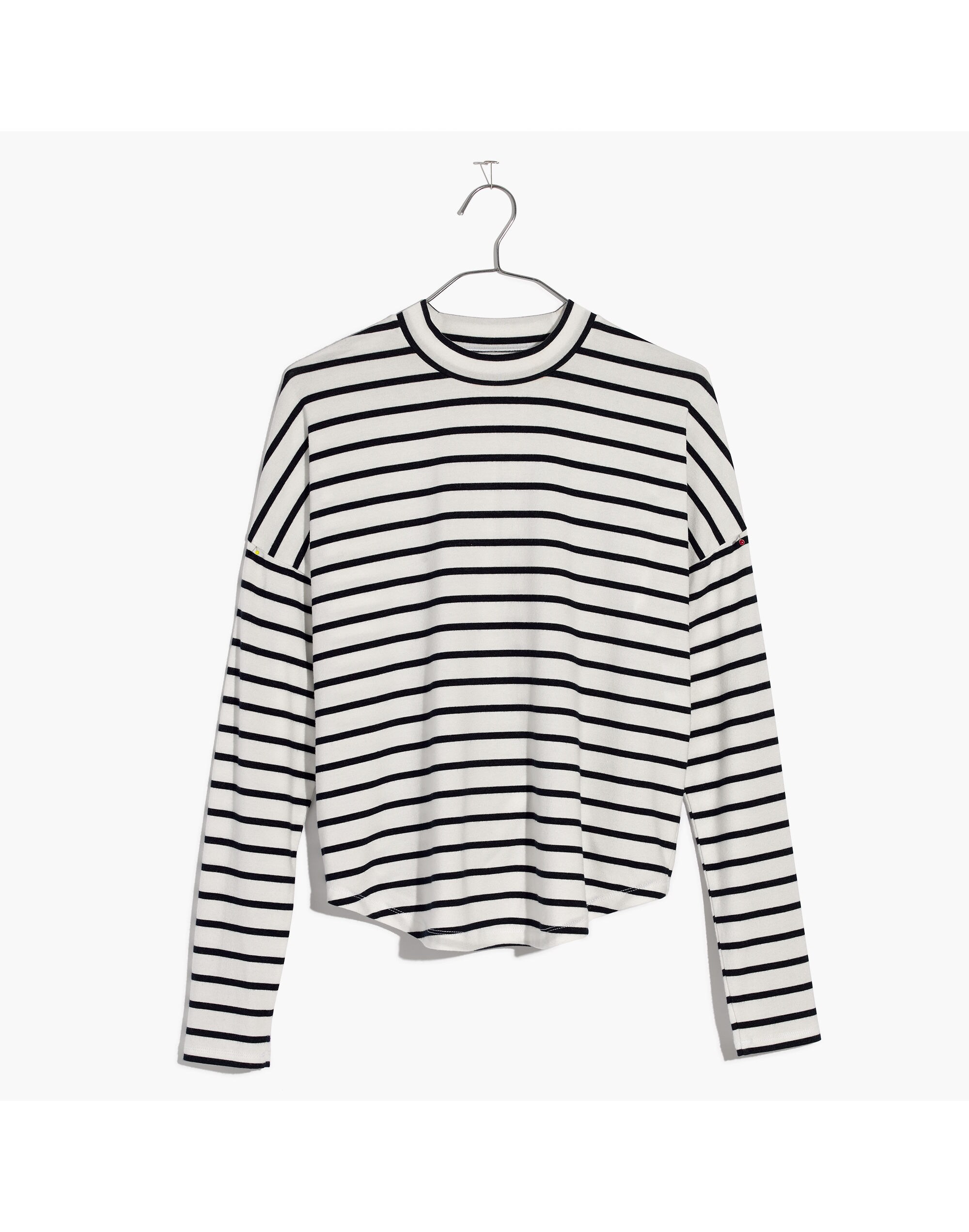 Long-Sleeve Mockneck Top in Stripe
