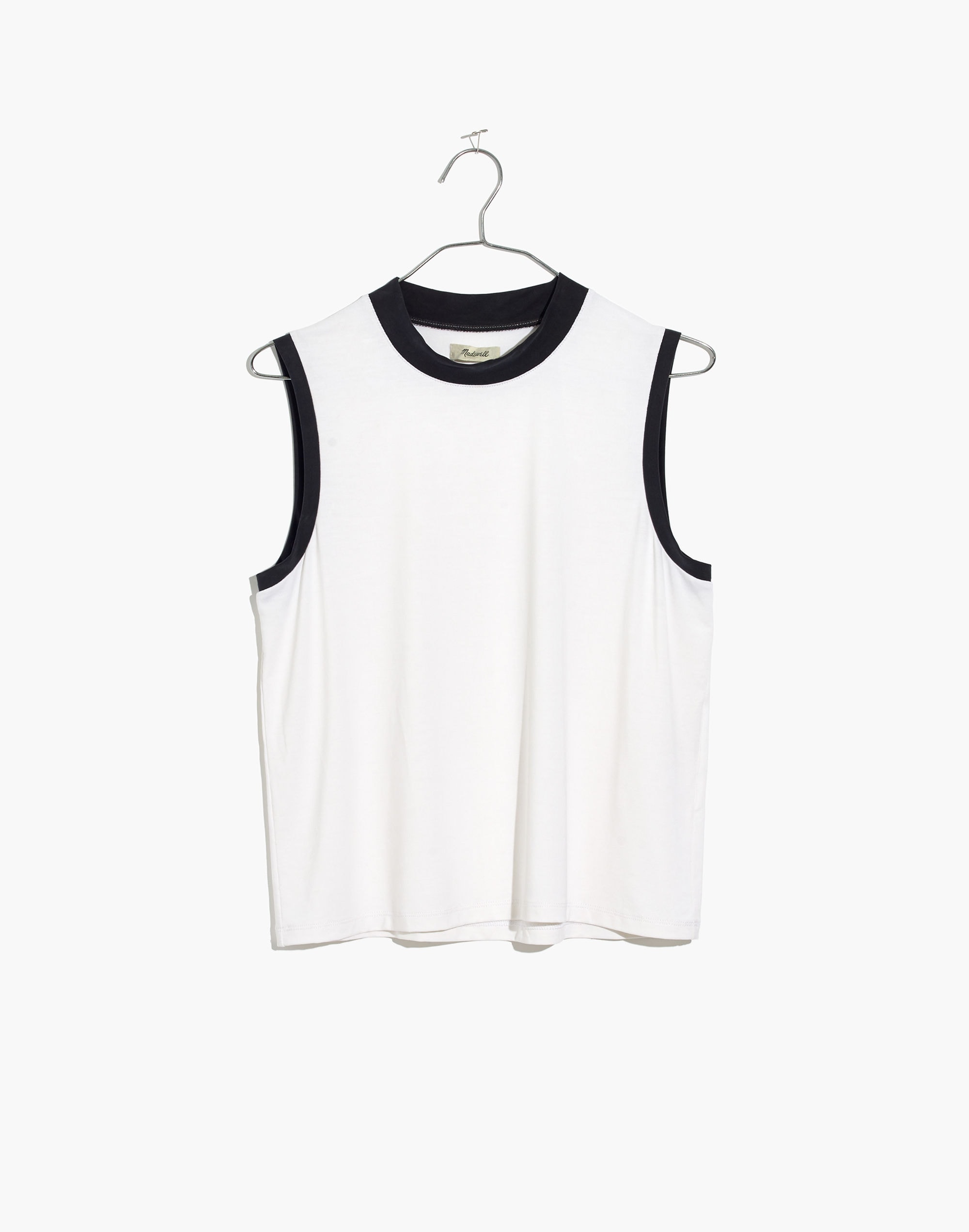 Sandwashed Ringer Mockneck Tank Top