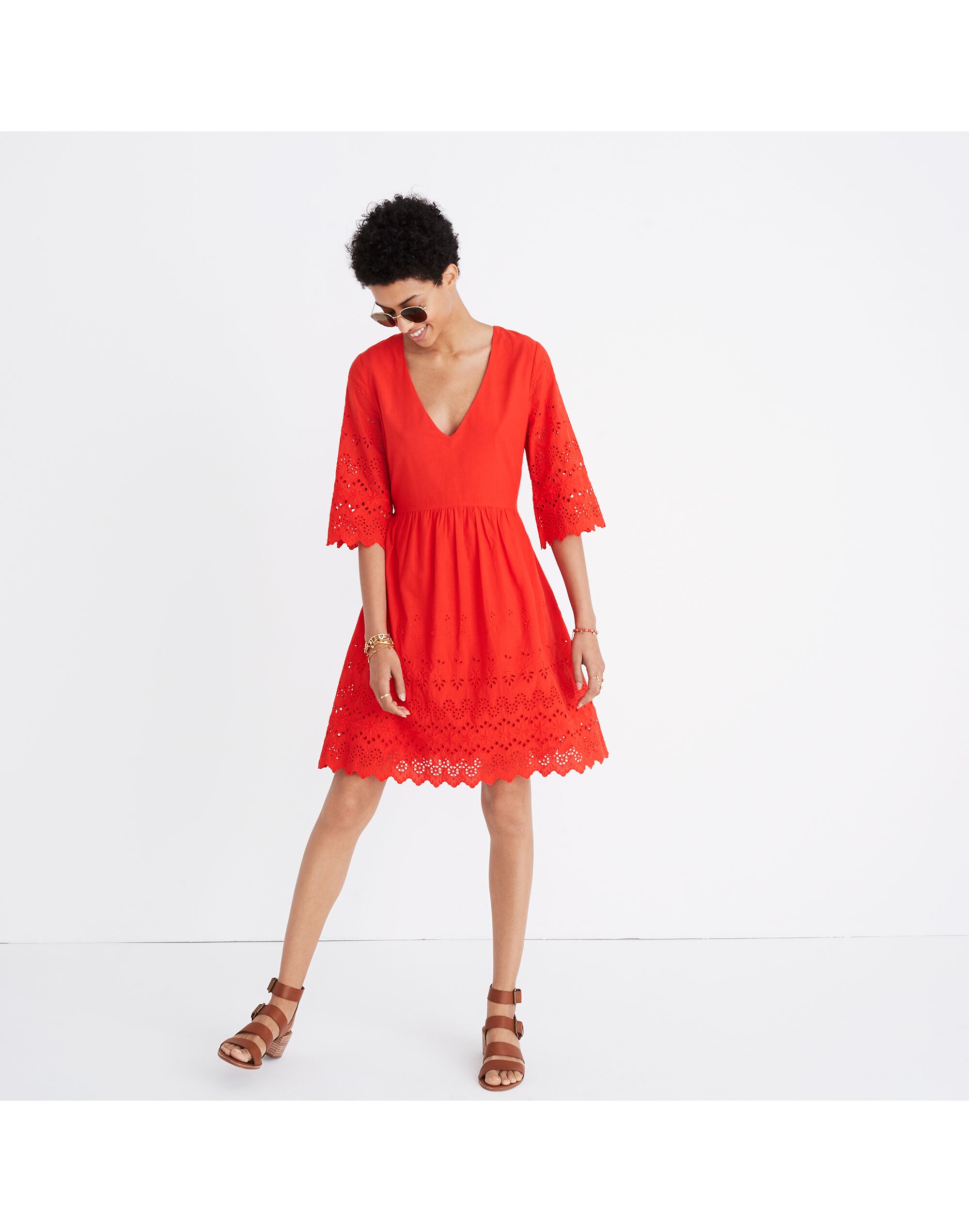 Eyelet Lattice Dress