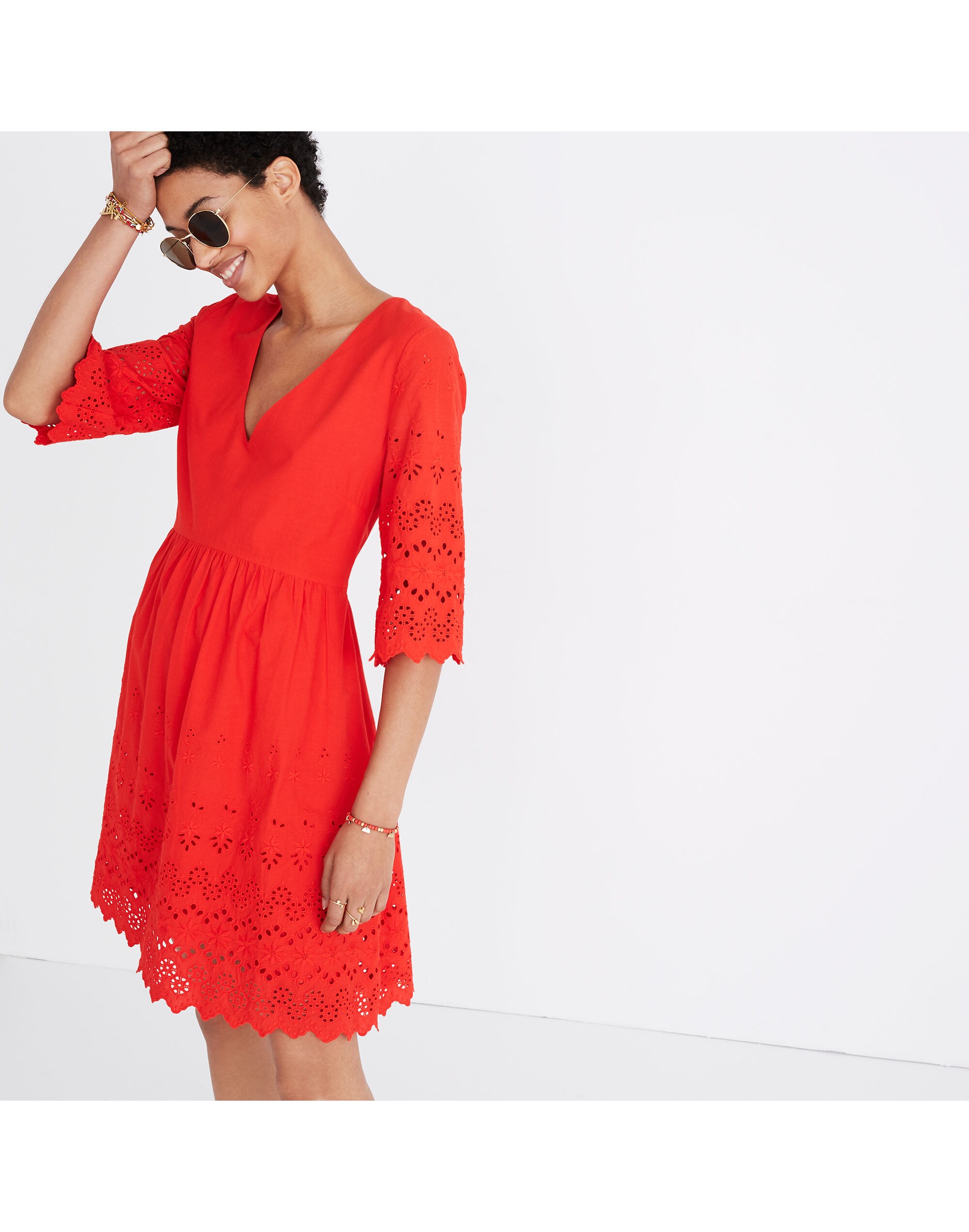 Eyelet Lattice Dress