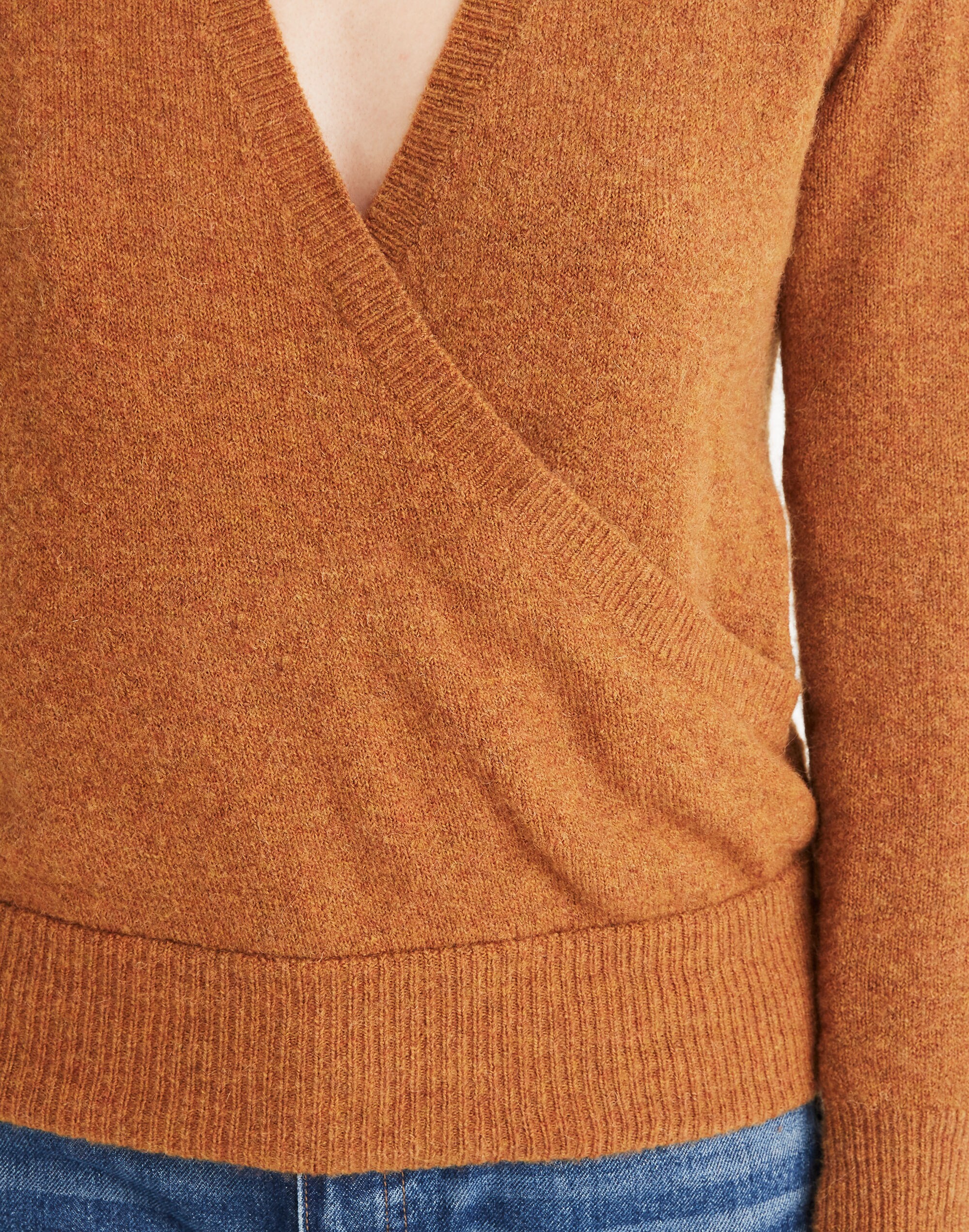 Wrap-Front Pullover Sweater in Coziest Yarn