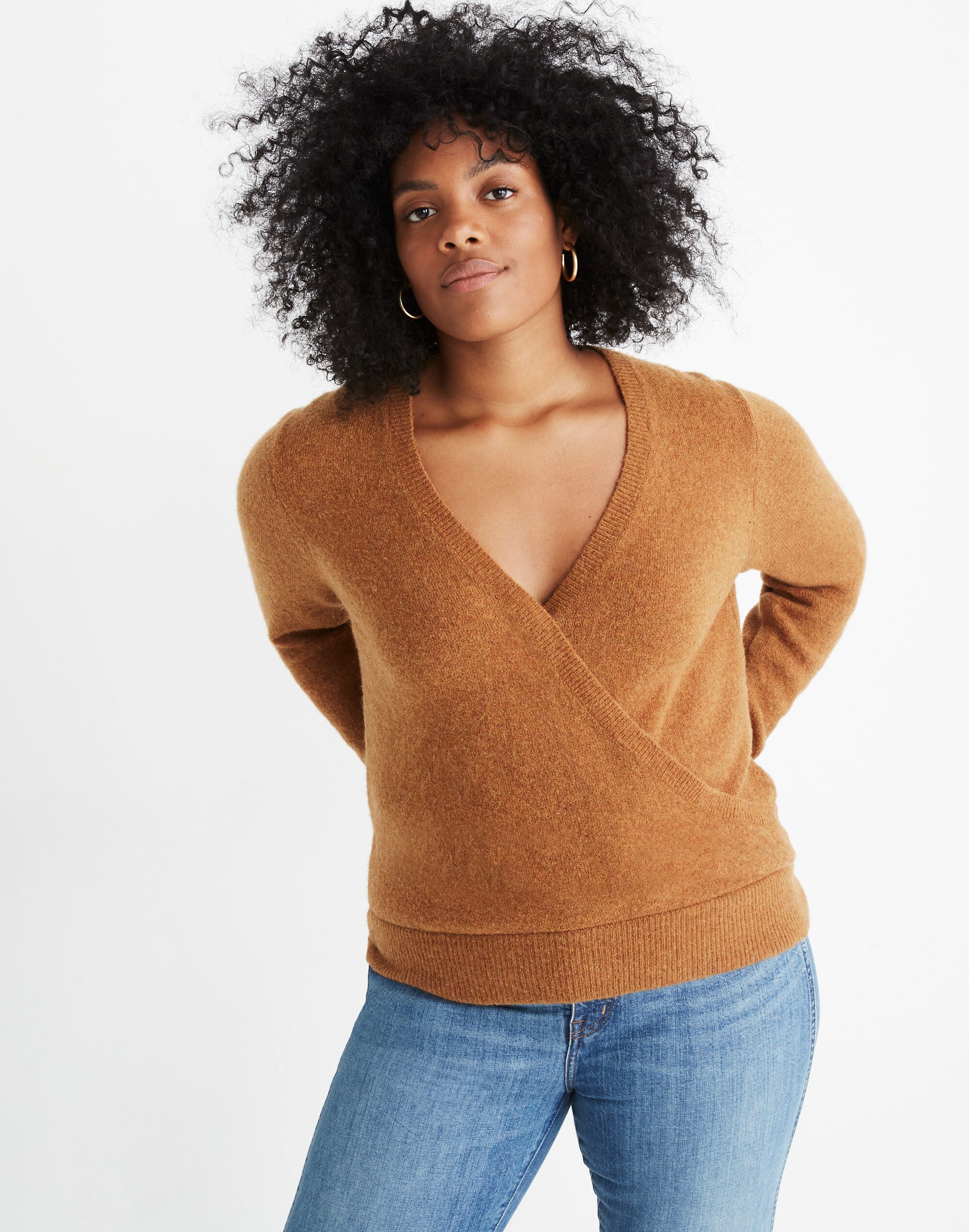 Wrap-Front Pullover Sweater in Coziest Yarn | Madewell