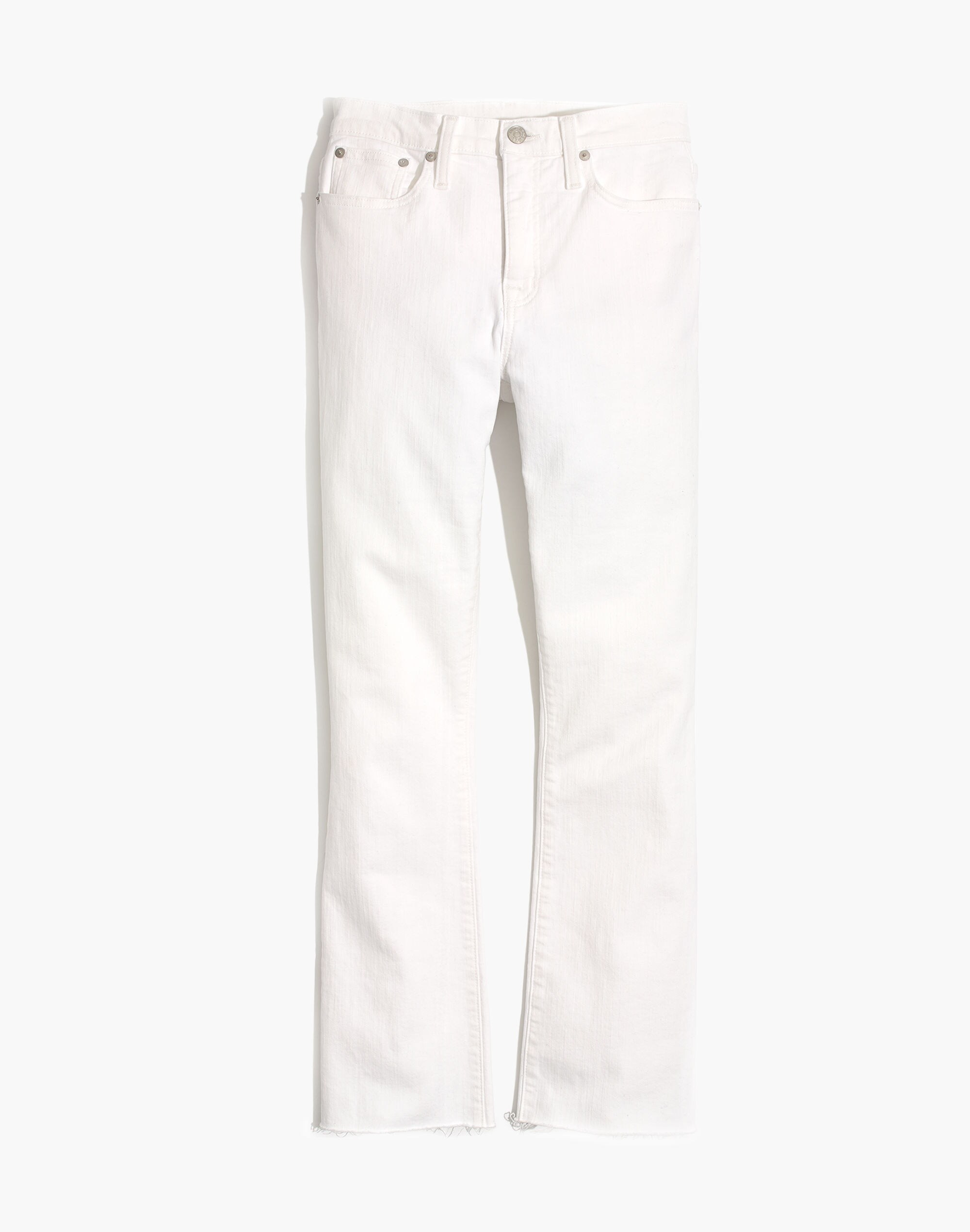 Cali Demi-Boot Jeans in Pure White: Raw-Hem Edition