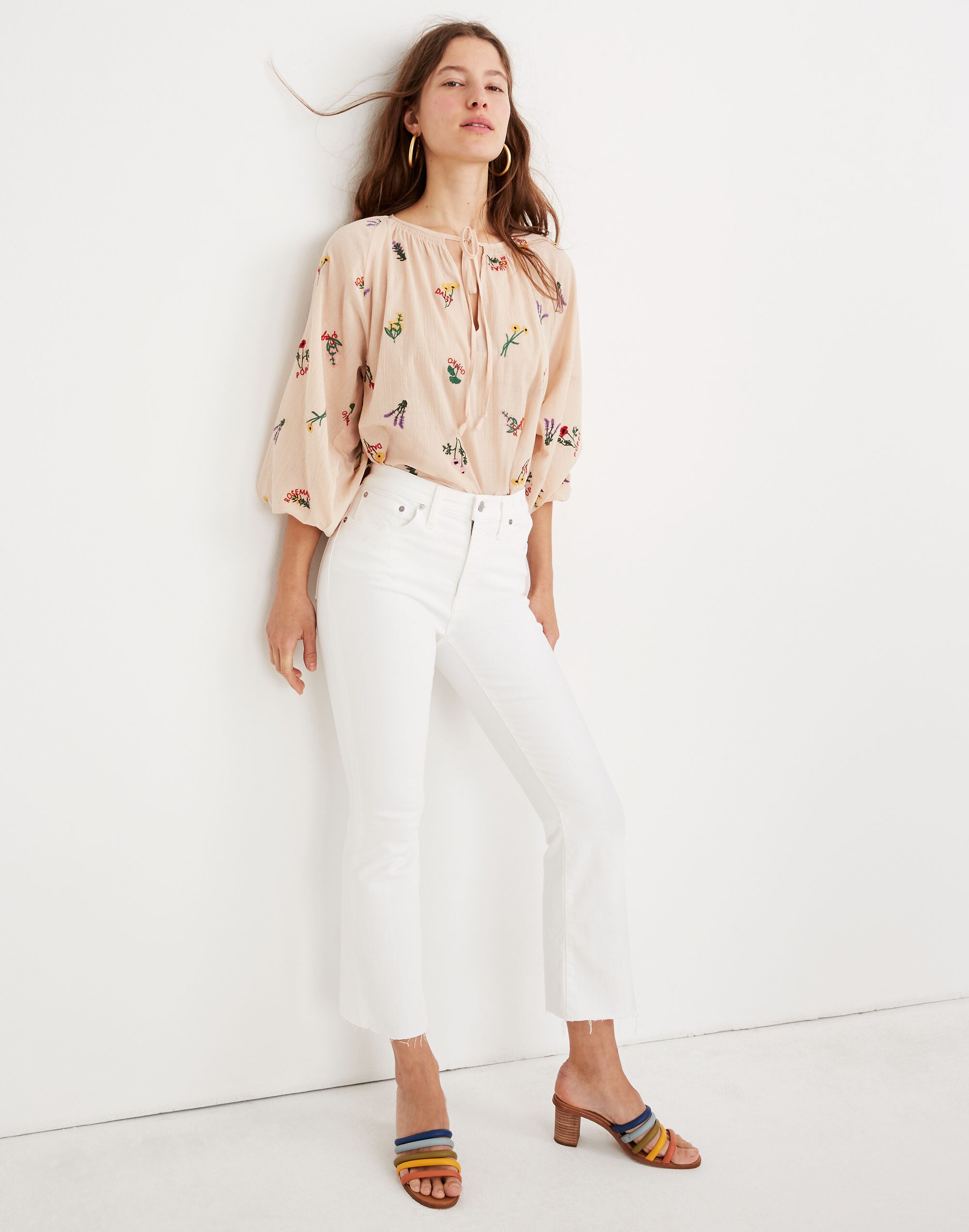 Cali Demi-Boot Jeans in Pure White: Raw-Hem Edition