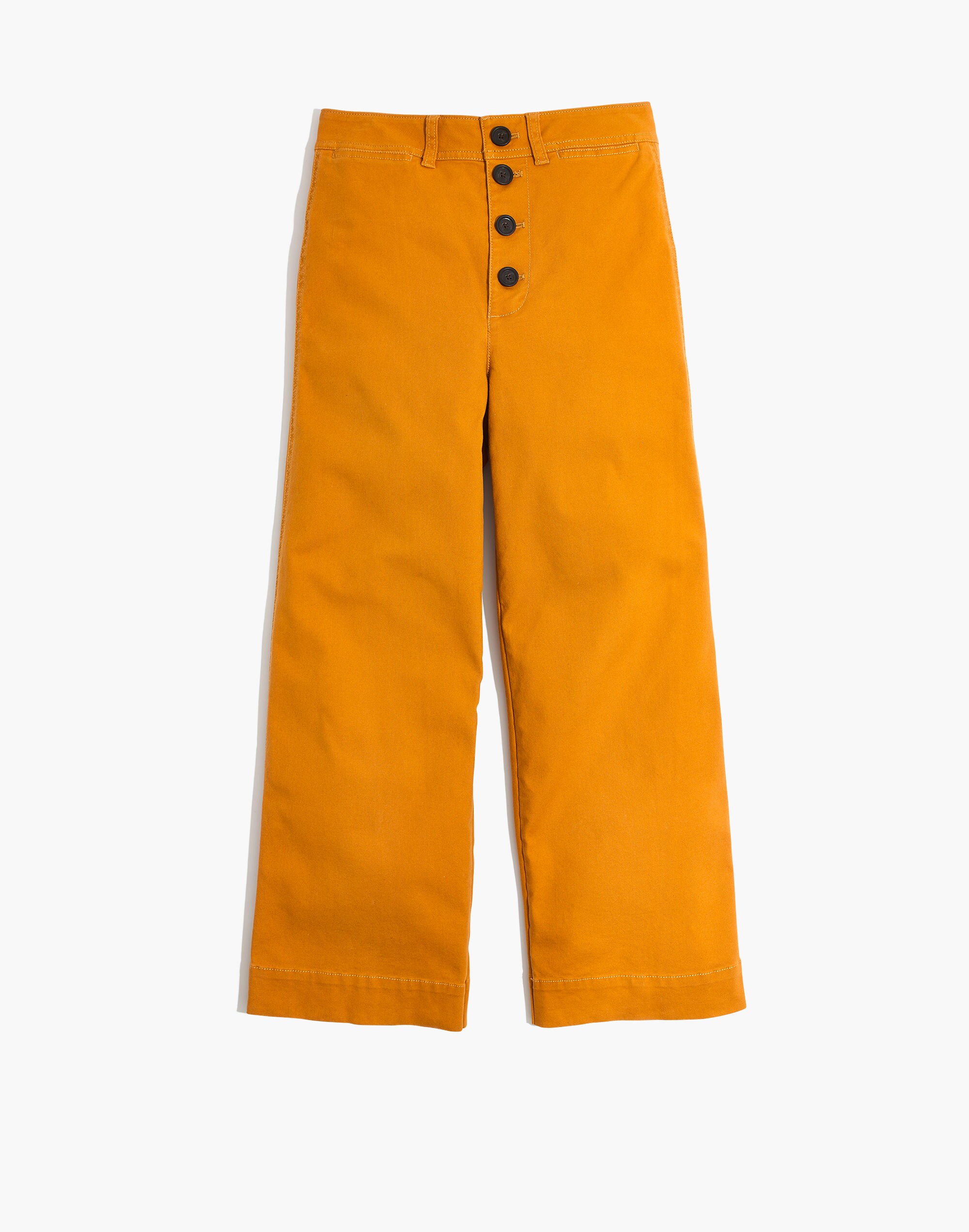 Tall Emmett Wide-Leg Crop Pants: Button-Front Edition