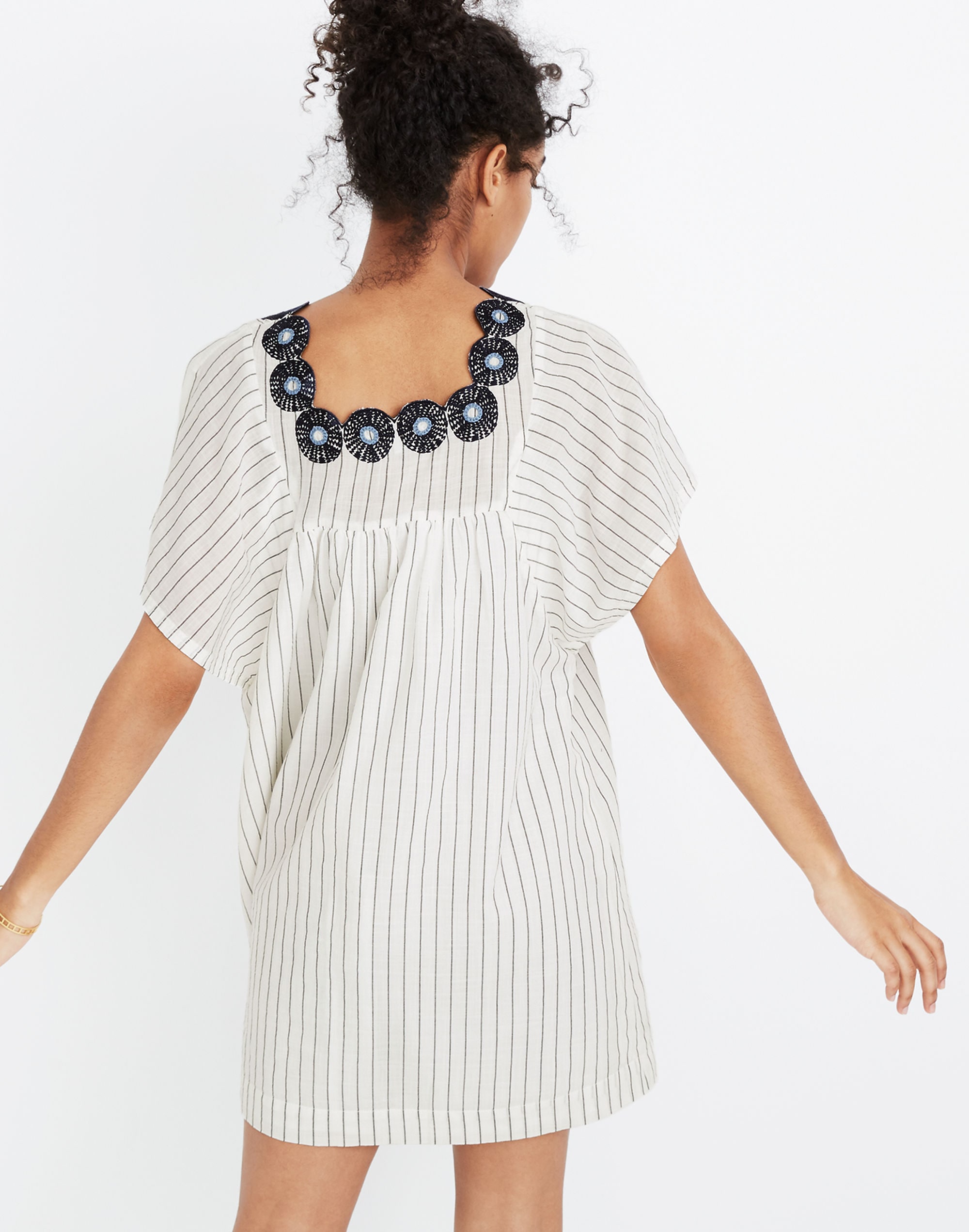 Embroidered Butterfly Dress in Stripe