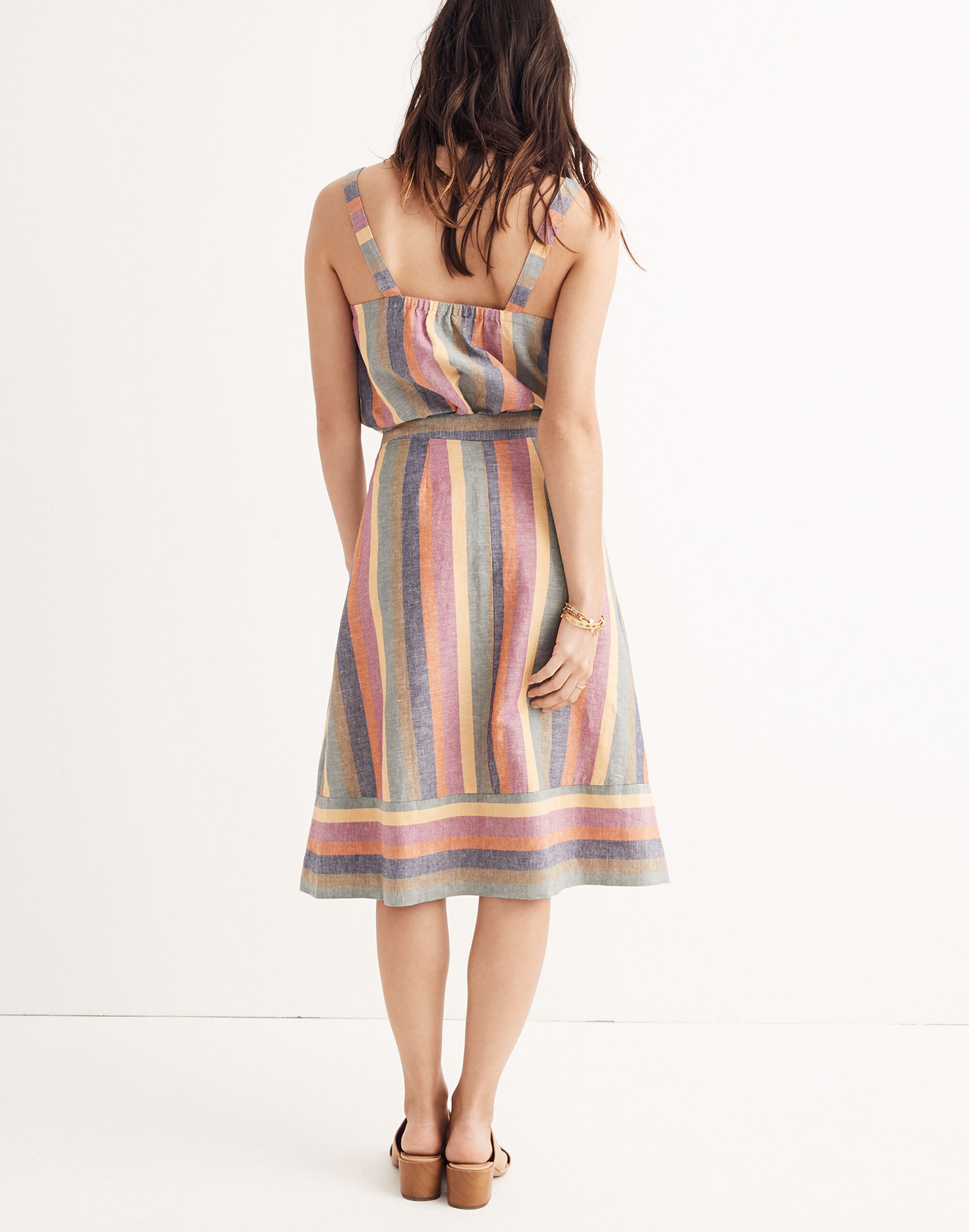 Rainbow Stripe Midi Skirt