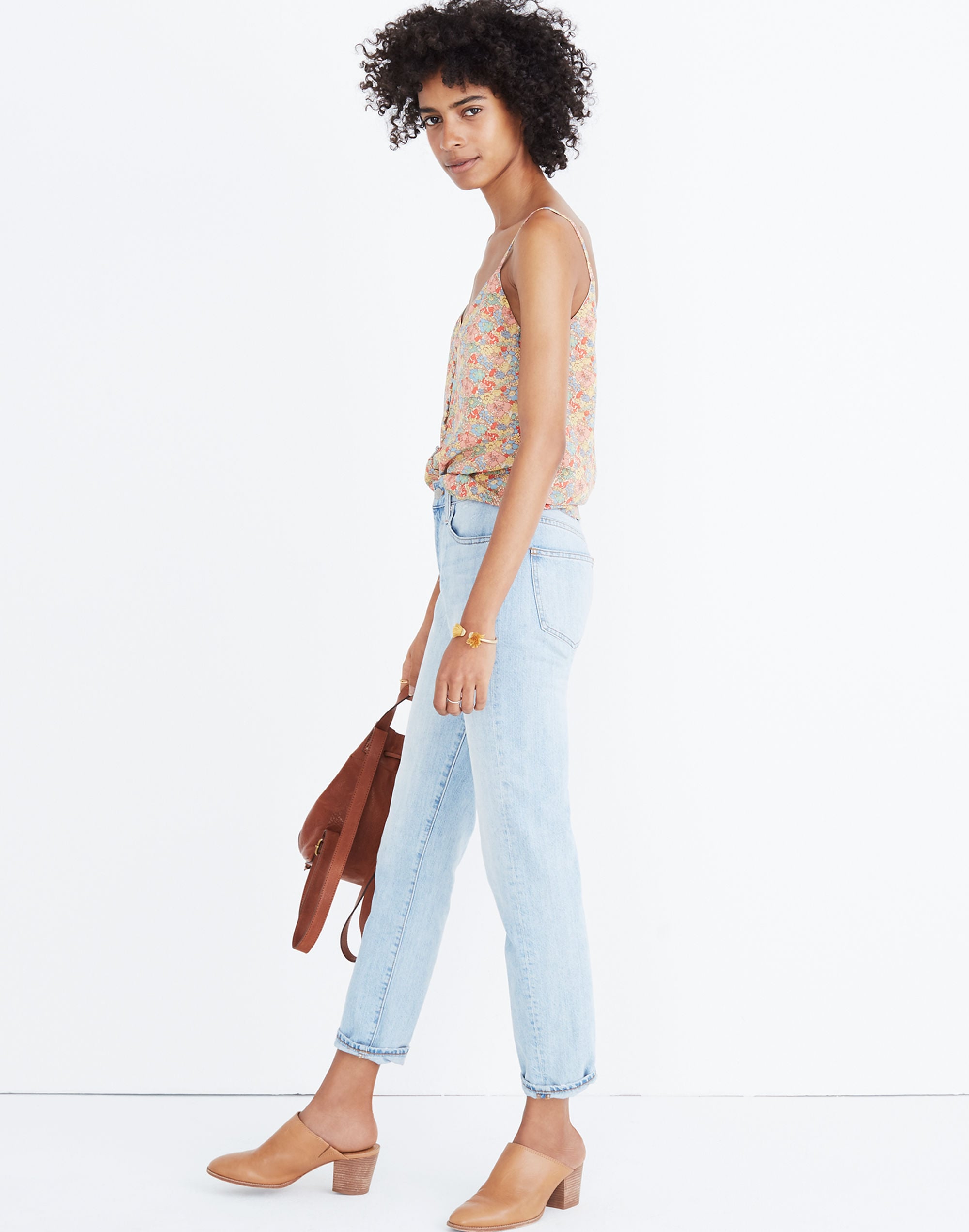 Silk Button-Down Cami in Prairie Blossoms