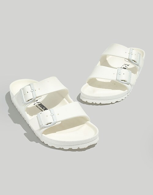 BIRKENSTOCK Made in Germany Double Strap White Plastic Slides Sandals Size  41