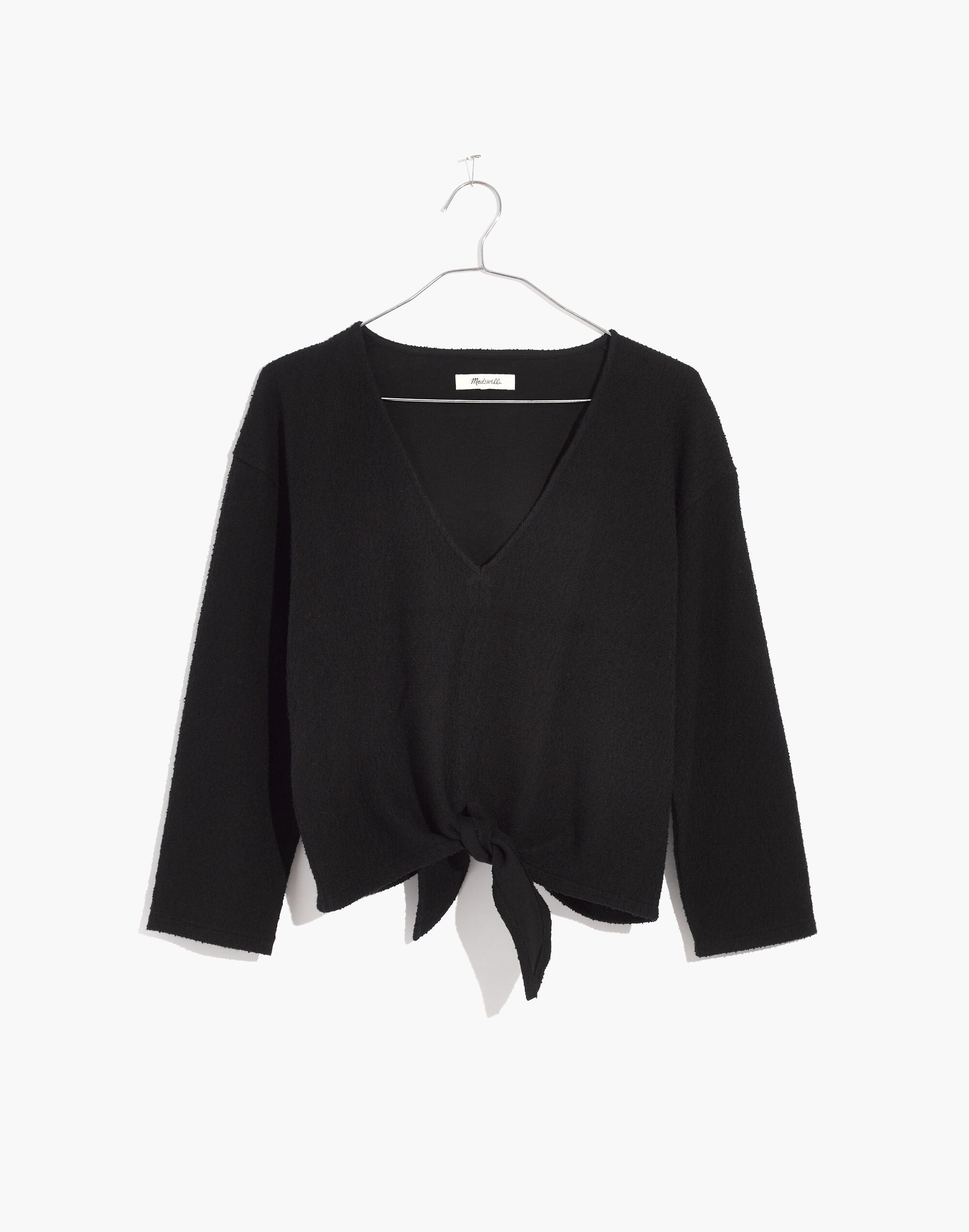 Textured Tie-Front Top