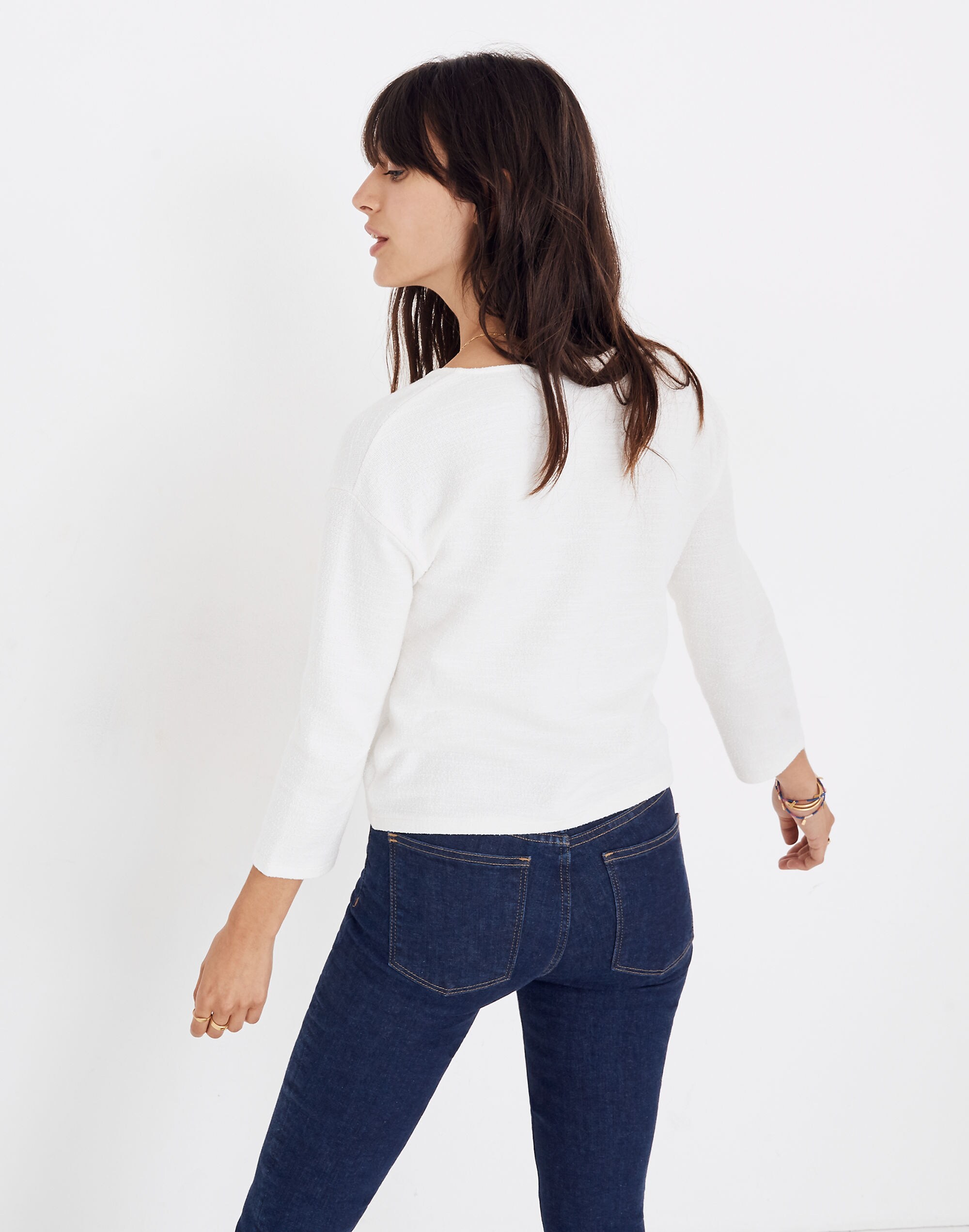 Textured Tie-Front Top