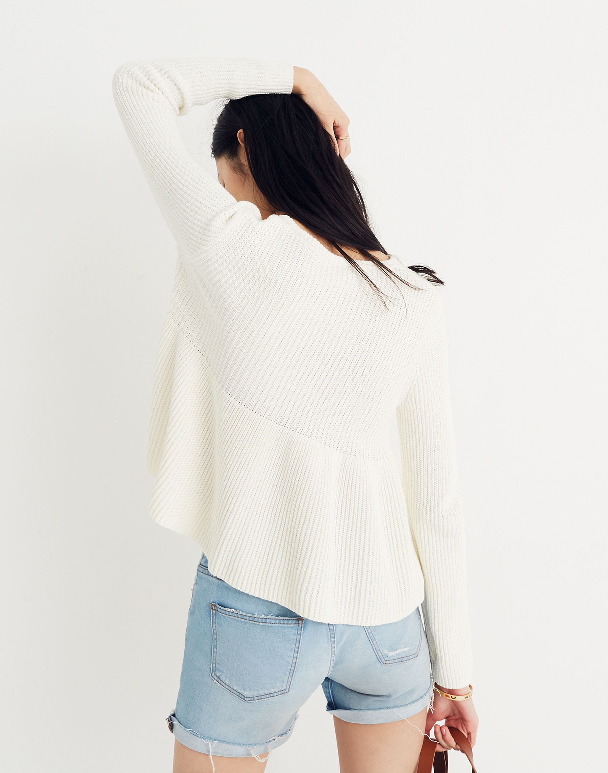 Swingy Ribbed Pullover Sweater