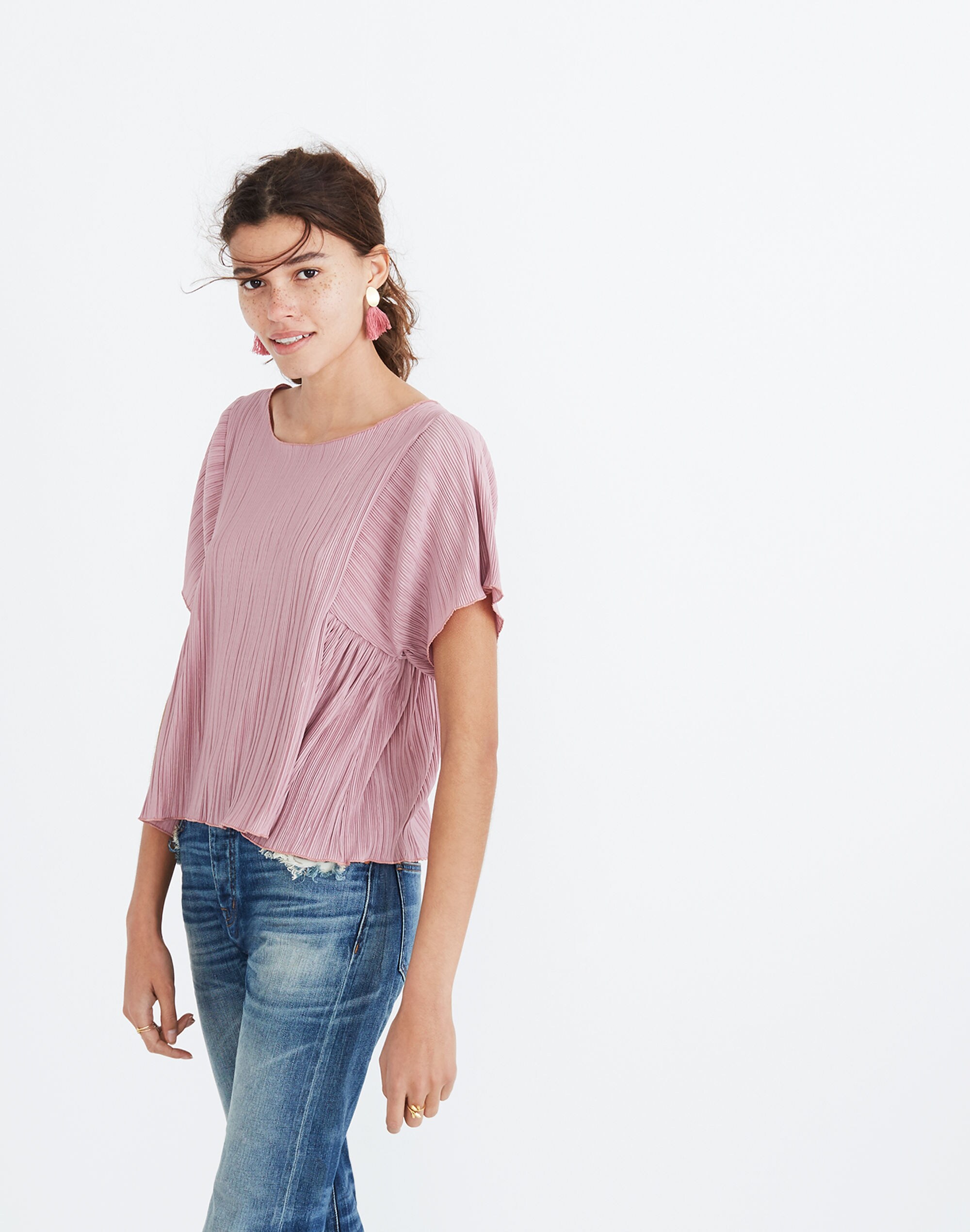 Texture &amp; Thread Micropleat Top