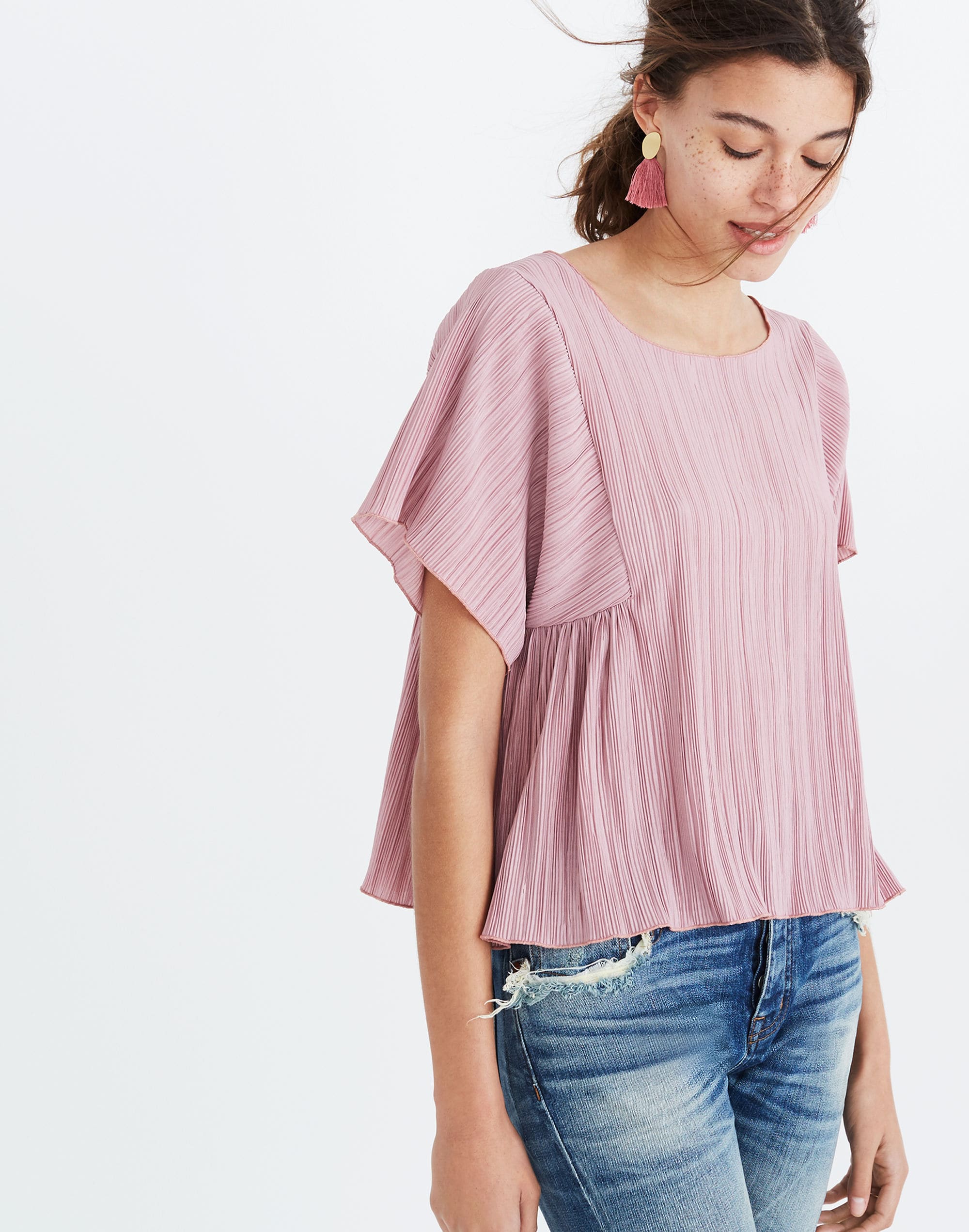 Texture &amp; Thread Micropleat Top