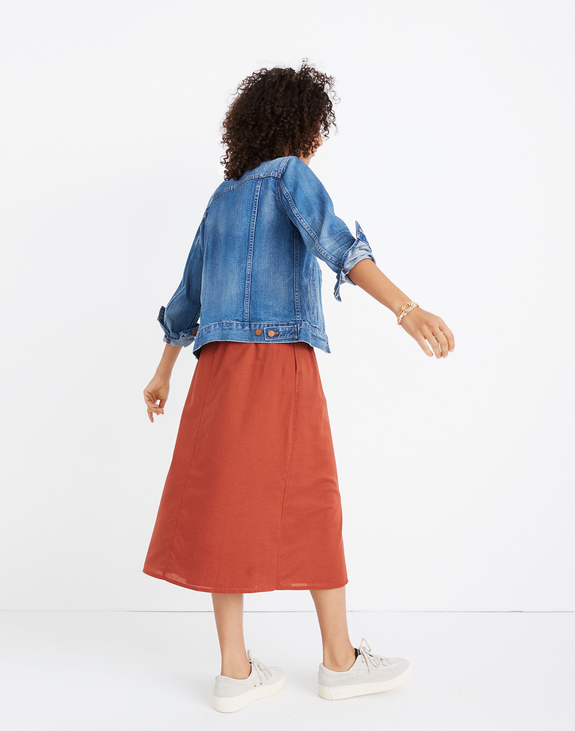 Palisade Button-Front Midi Skirt