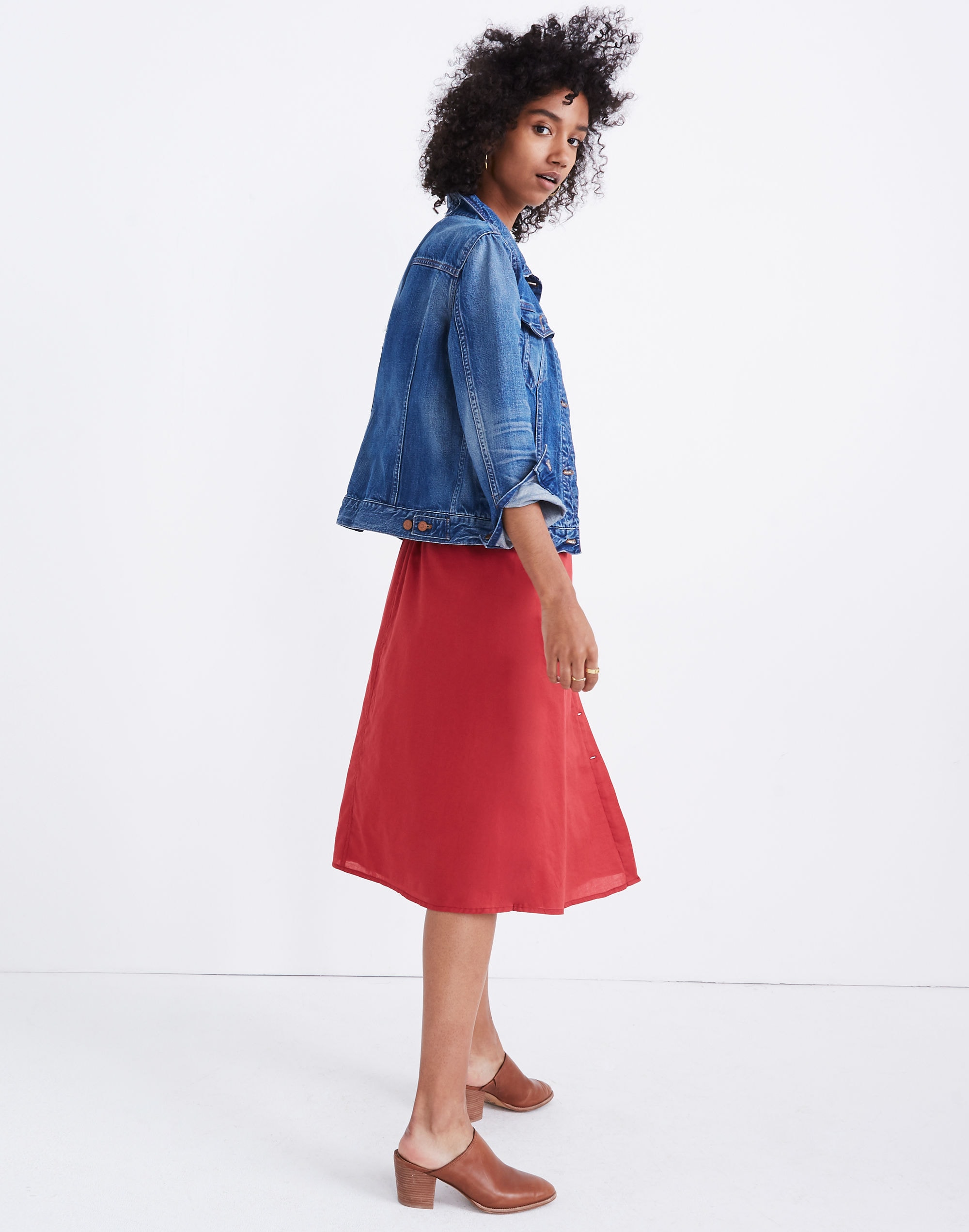 Palisade Button-Front Midi Skirt