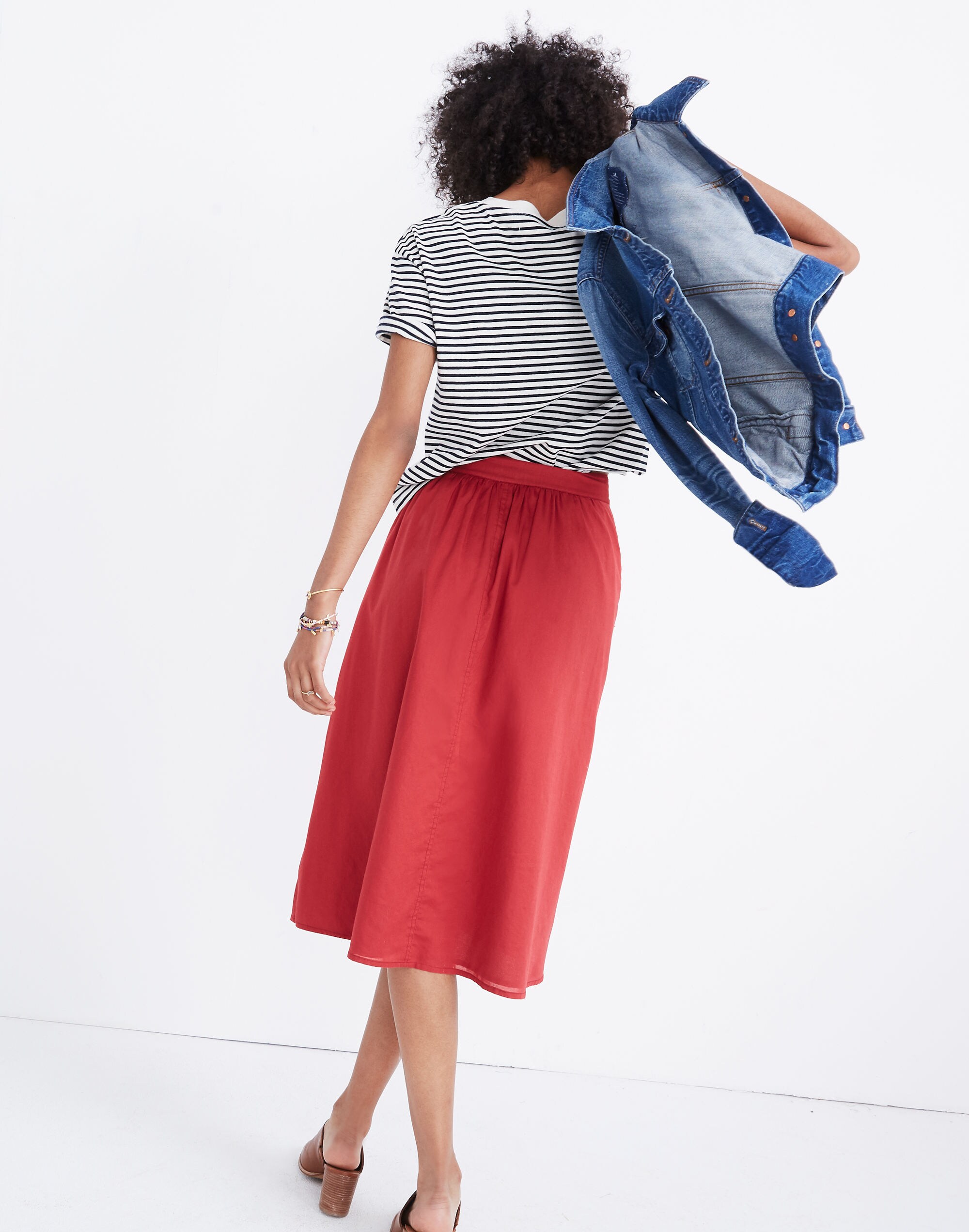 Palisade Button-Front Midi Skirt