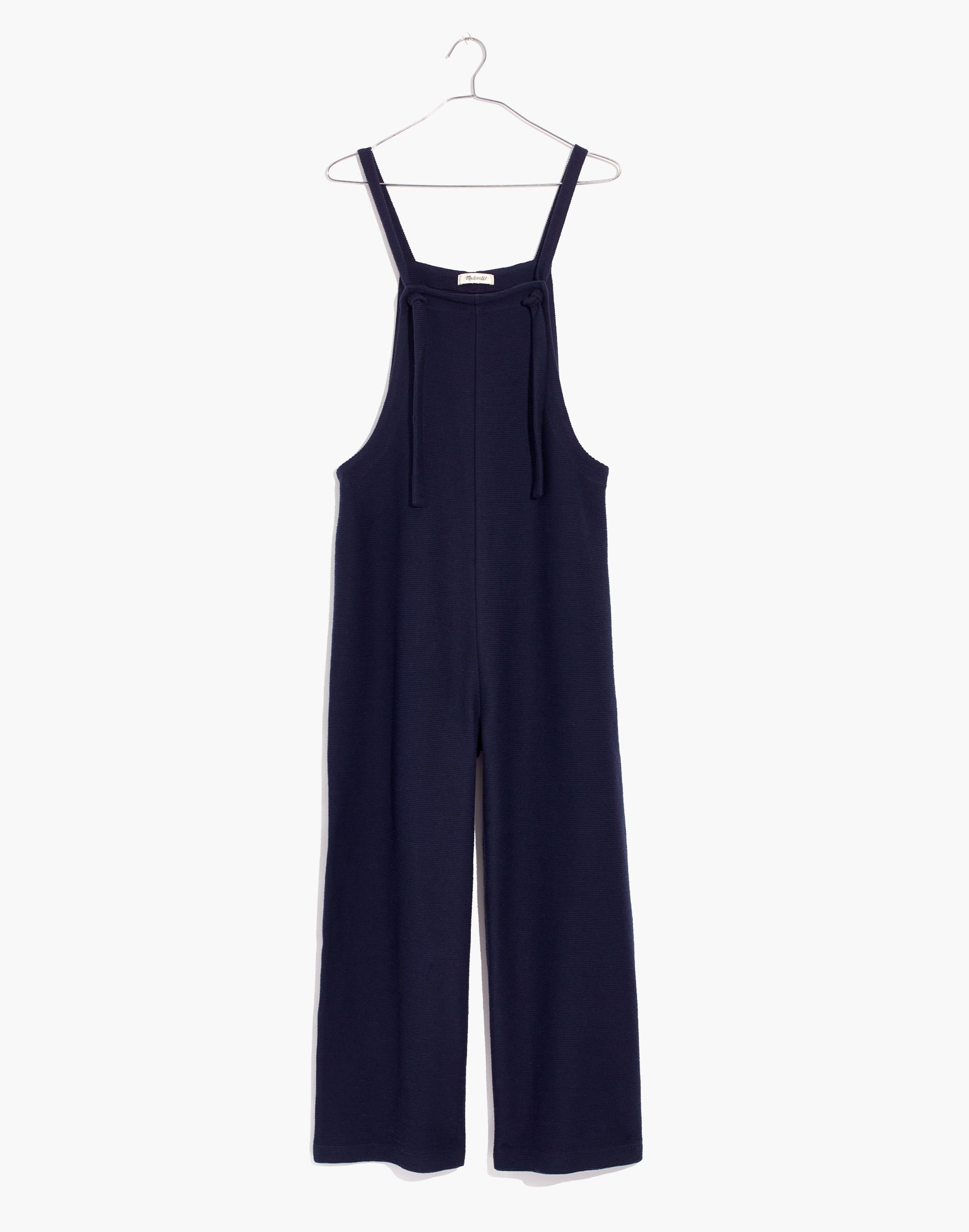 Texture &amp; Thread Tie-Strap Overalls