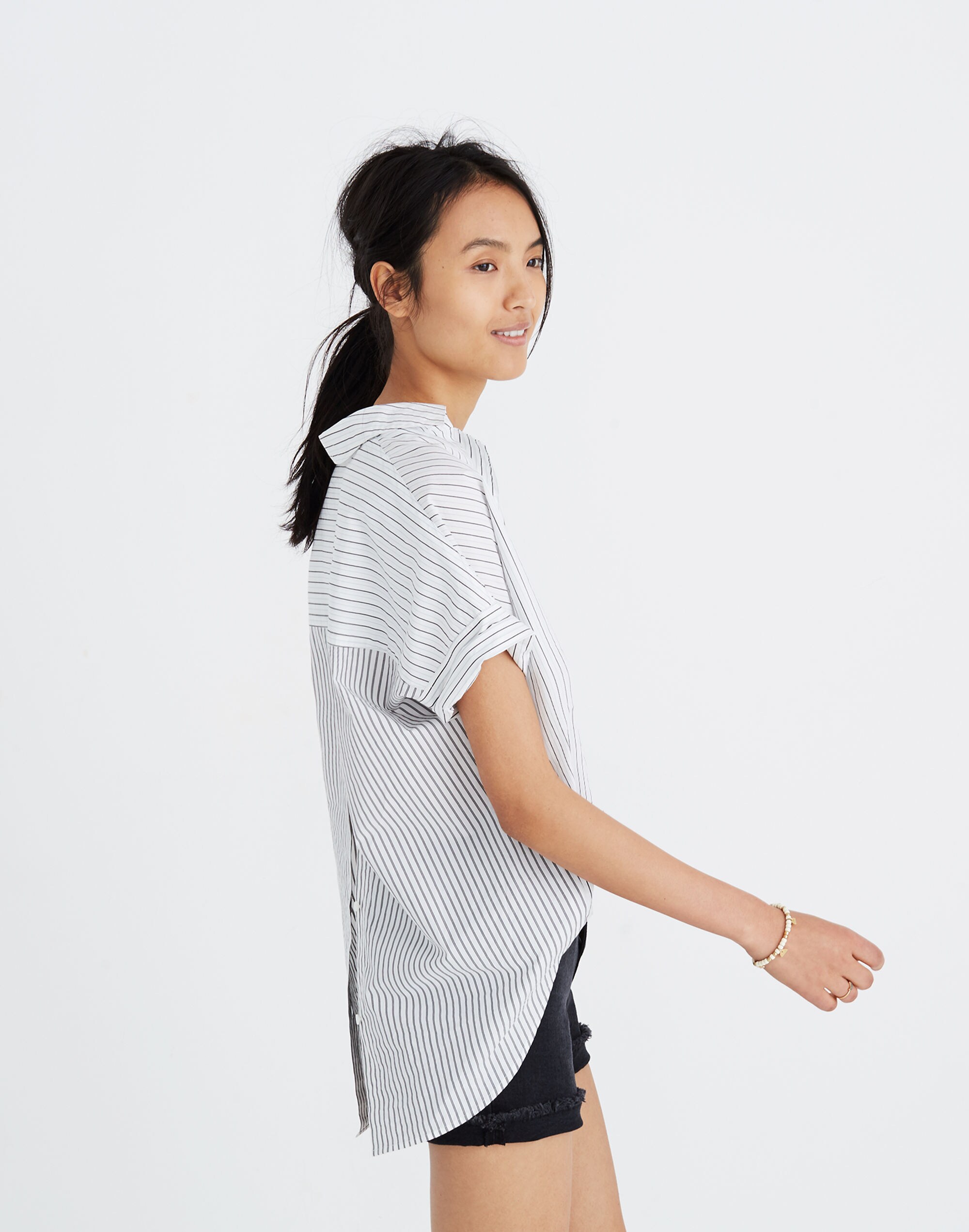 Courier Button-Back Shirt in Stripe-Play