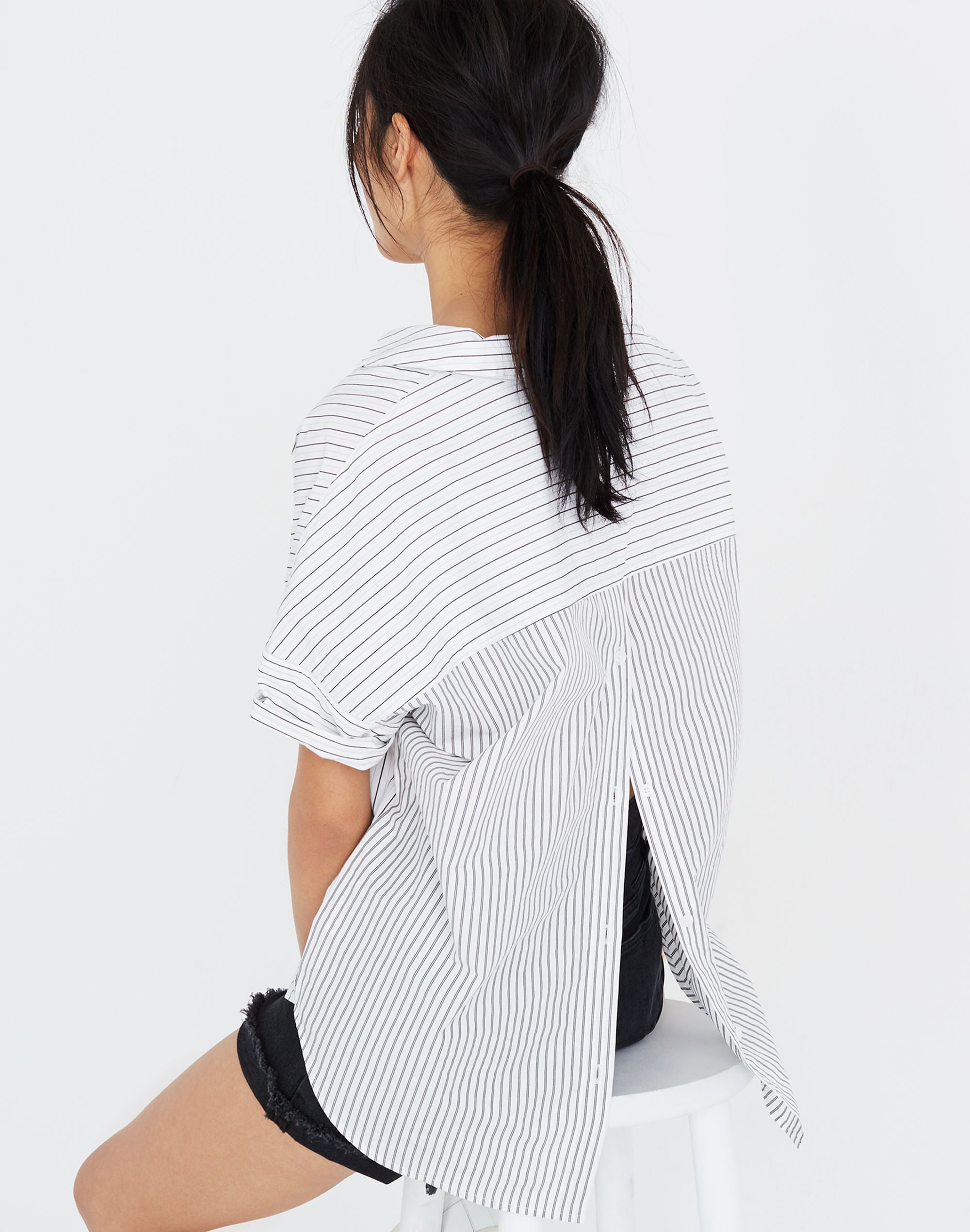 Courier Button-Back Shirt in Stripe-Play