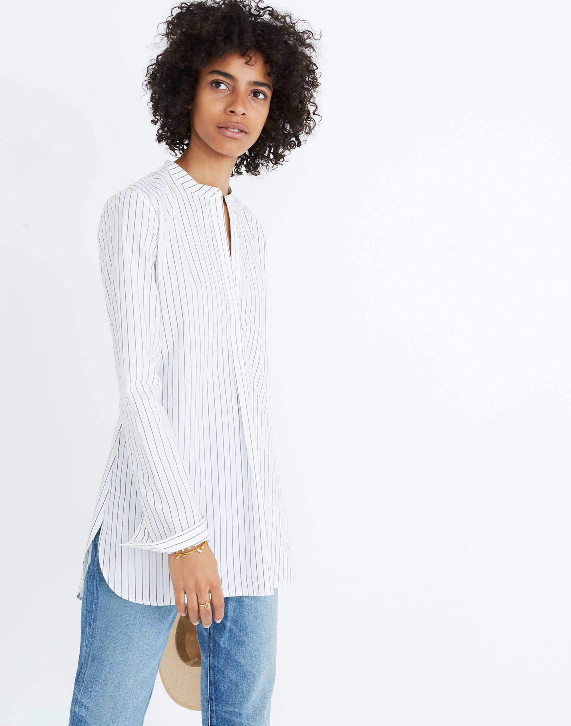 Wellspring Tunic Popover Shirt in Stripe