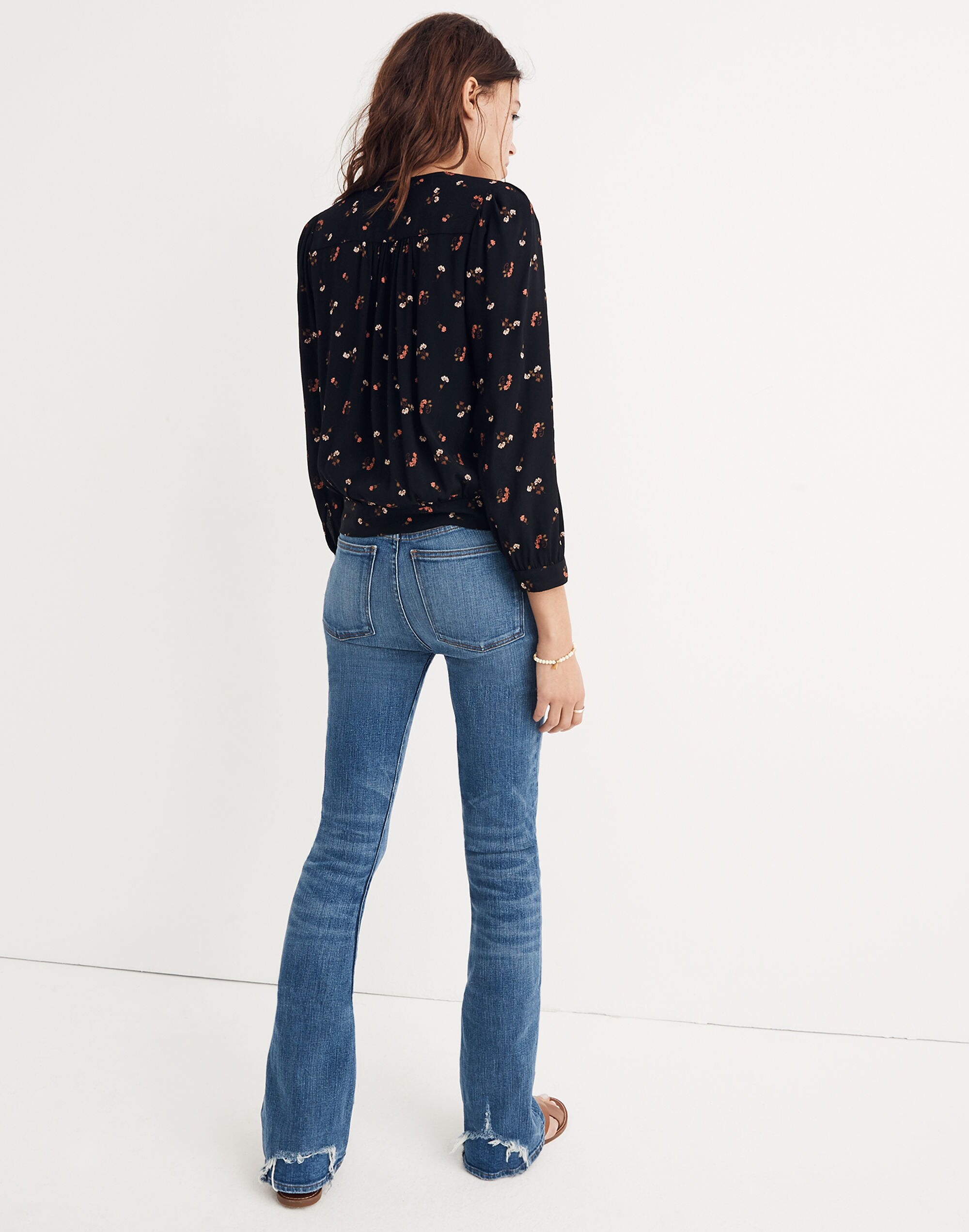 Wrap Top in Flower Toss