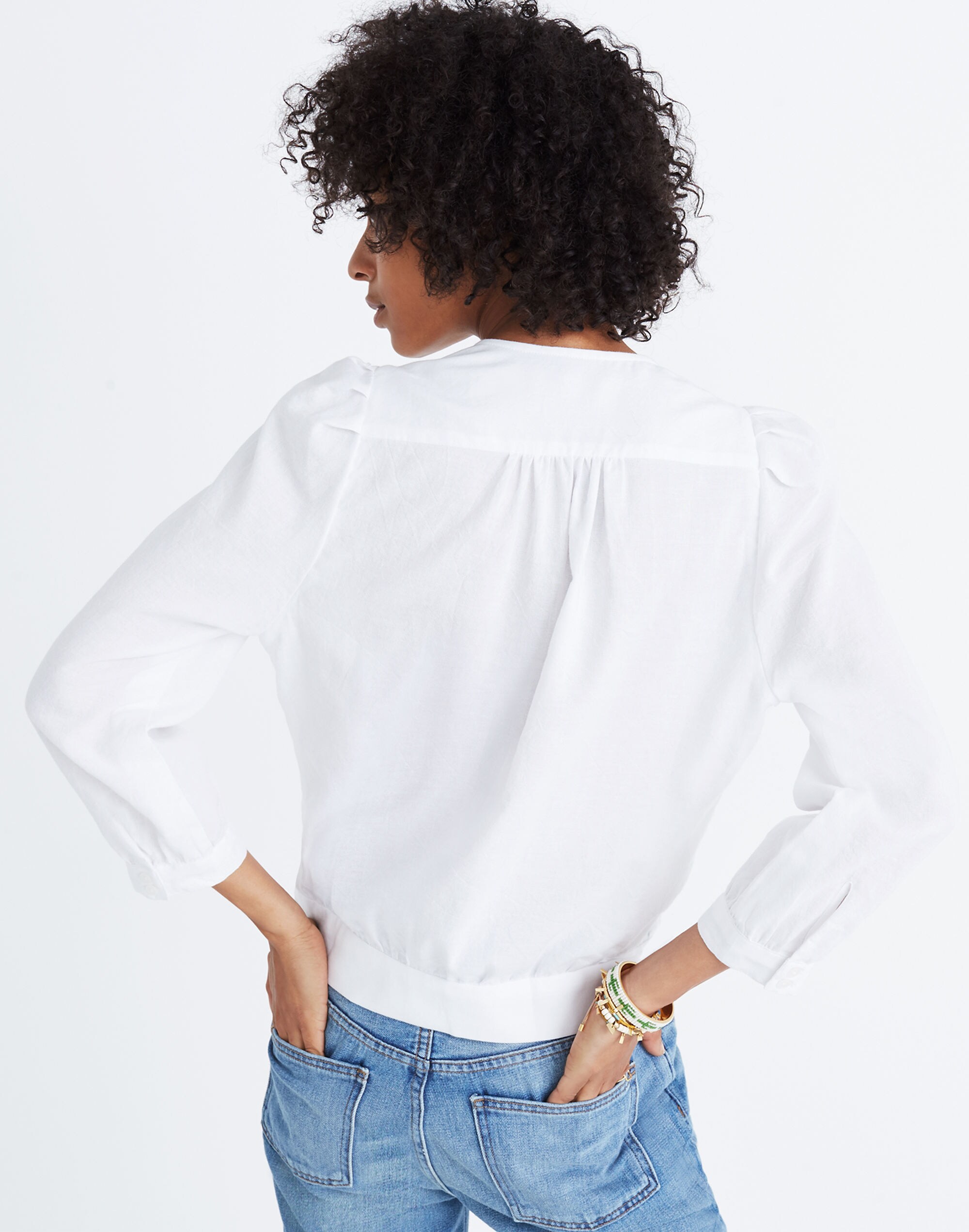 Wrap Top in Eyelet White