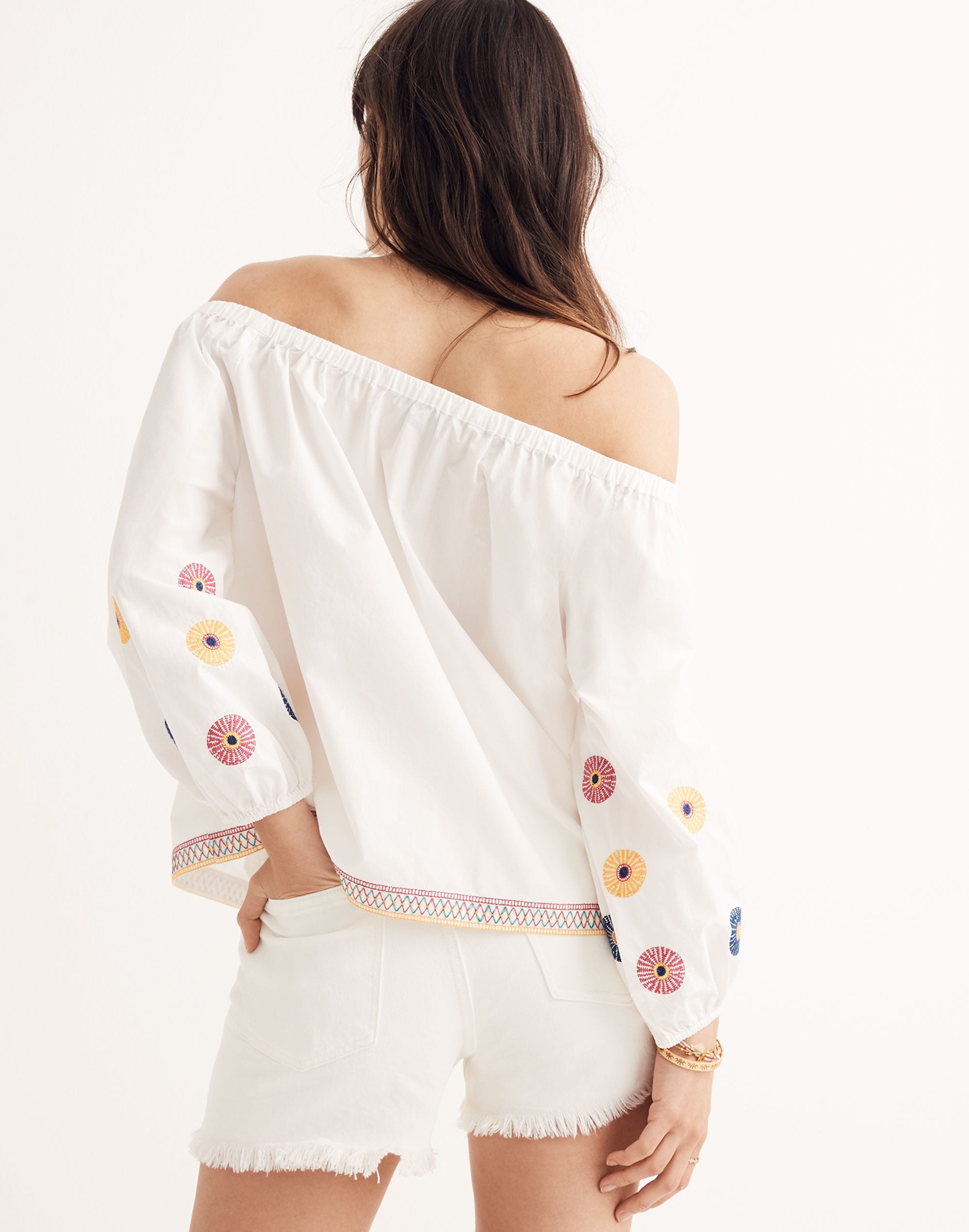 Embroidered Off-the-Shoulder Top