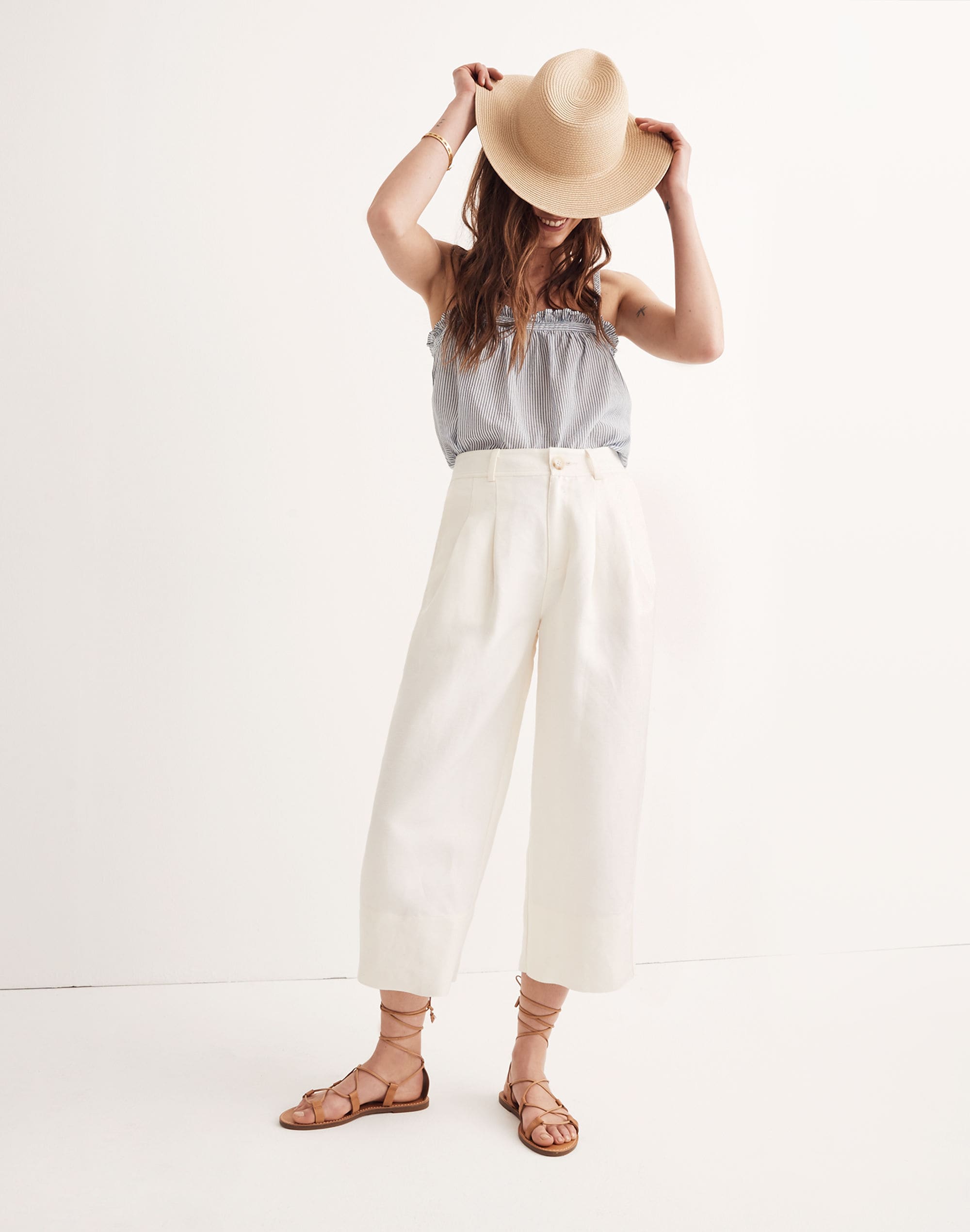 Linen Wide-Leg Pants