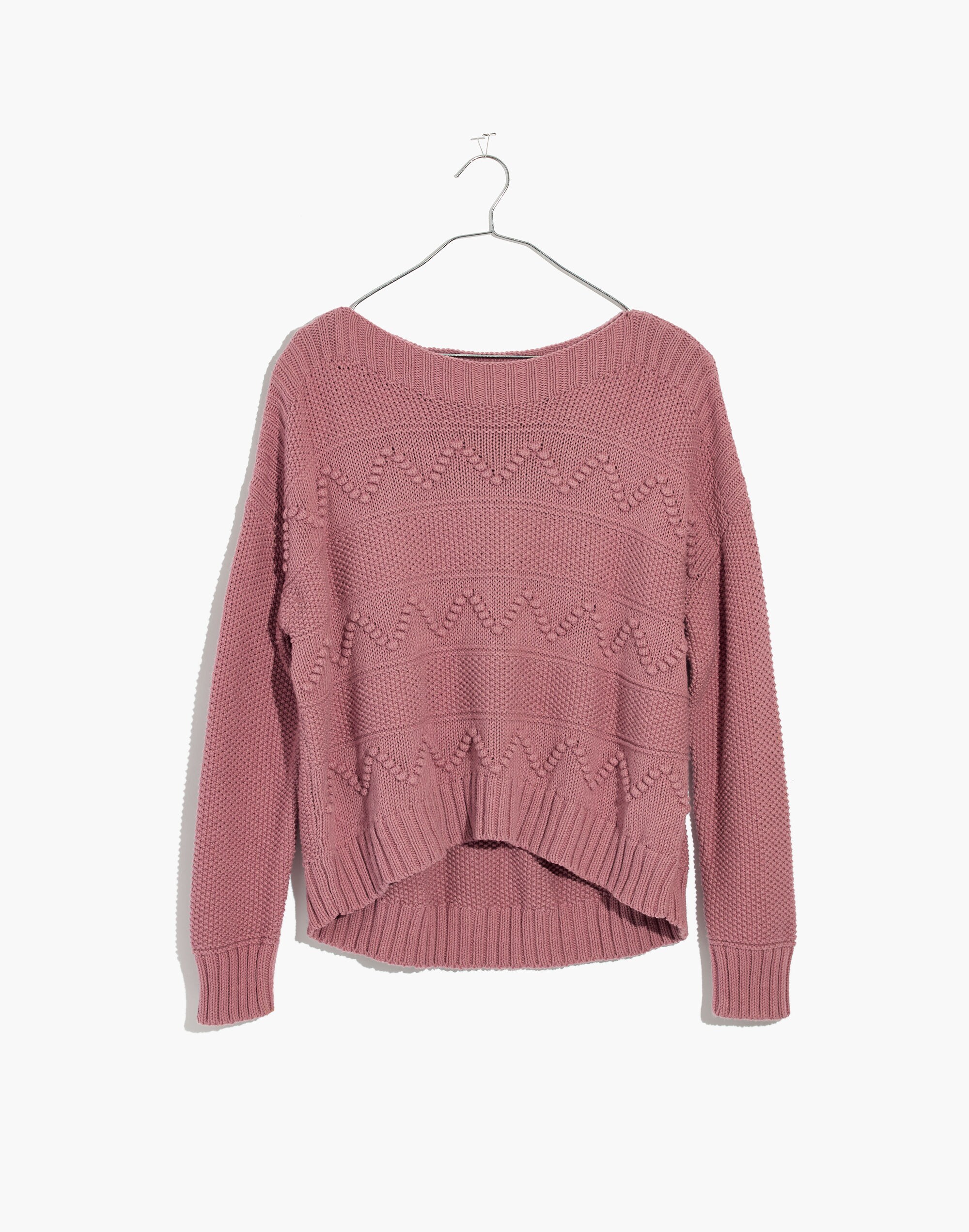 Zigzag-Stitch Pullover Sweater