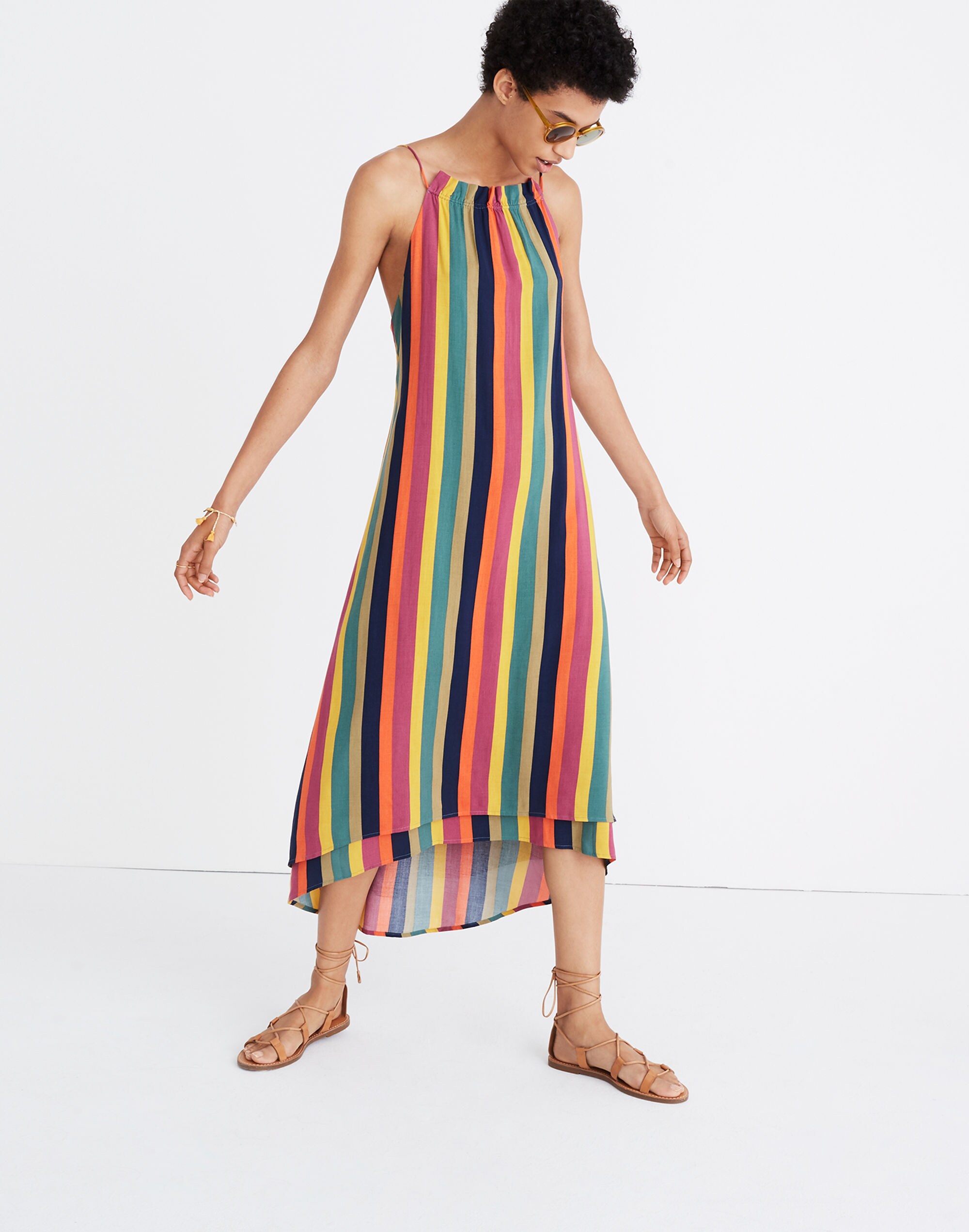 Madewell x Tavik&reg; Lucca Cover-Up Dress in Rainbow Stripe