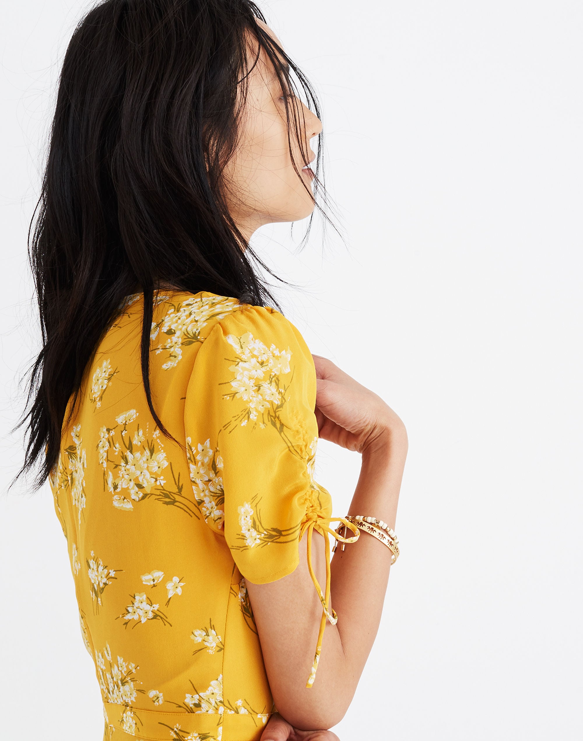 Silk Wrap Maxi Dress in Butterfly Garden