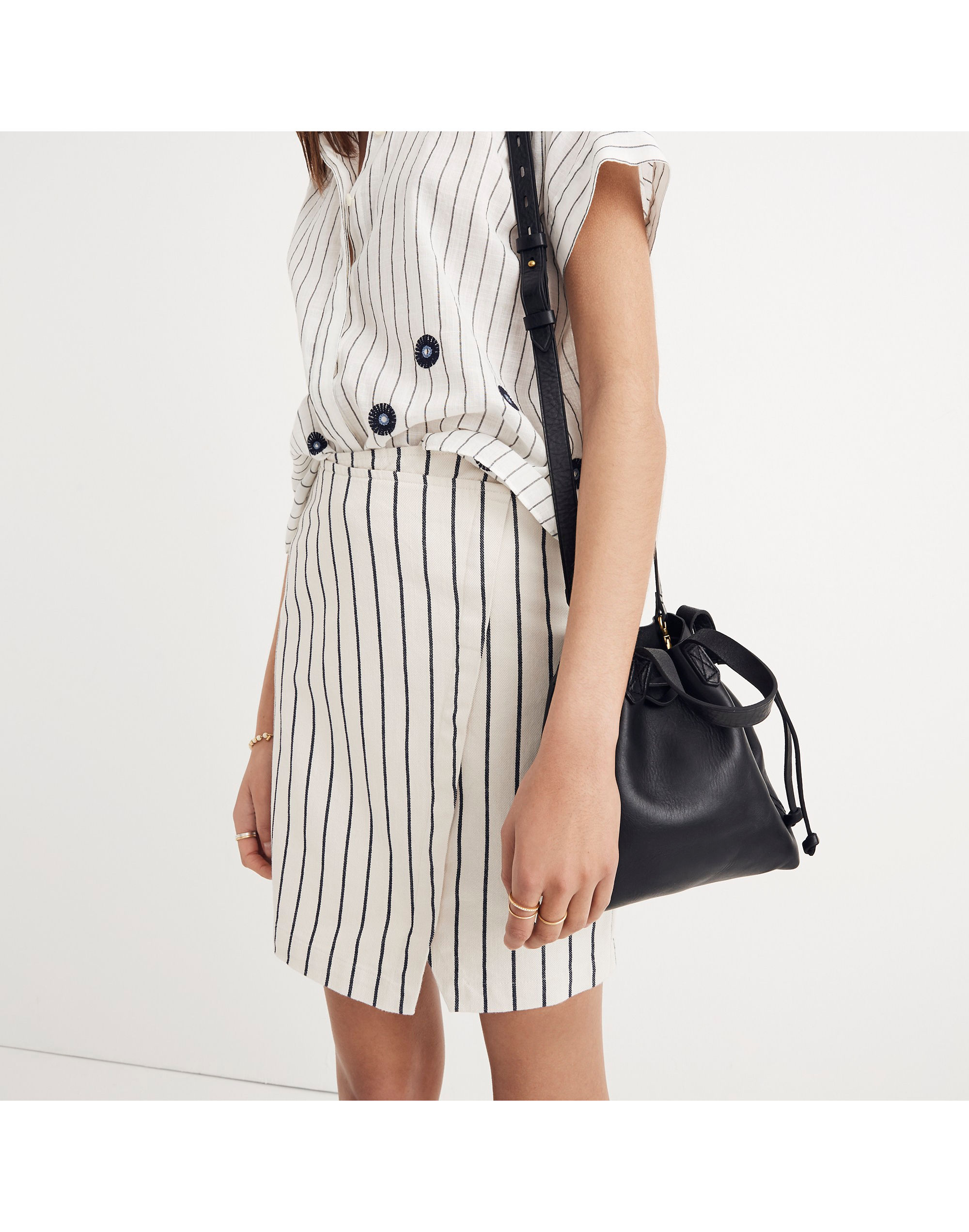 Wrap Mini Skirt in Stripe