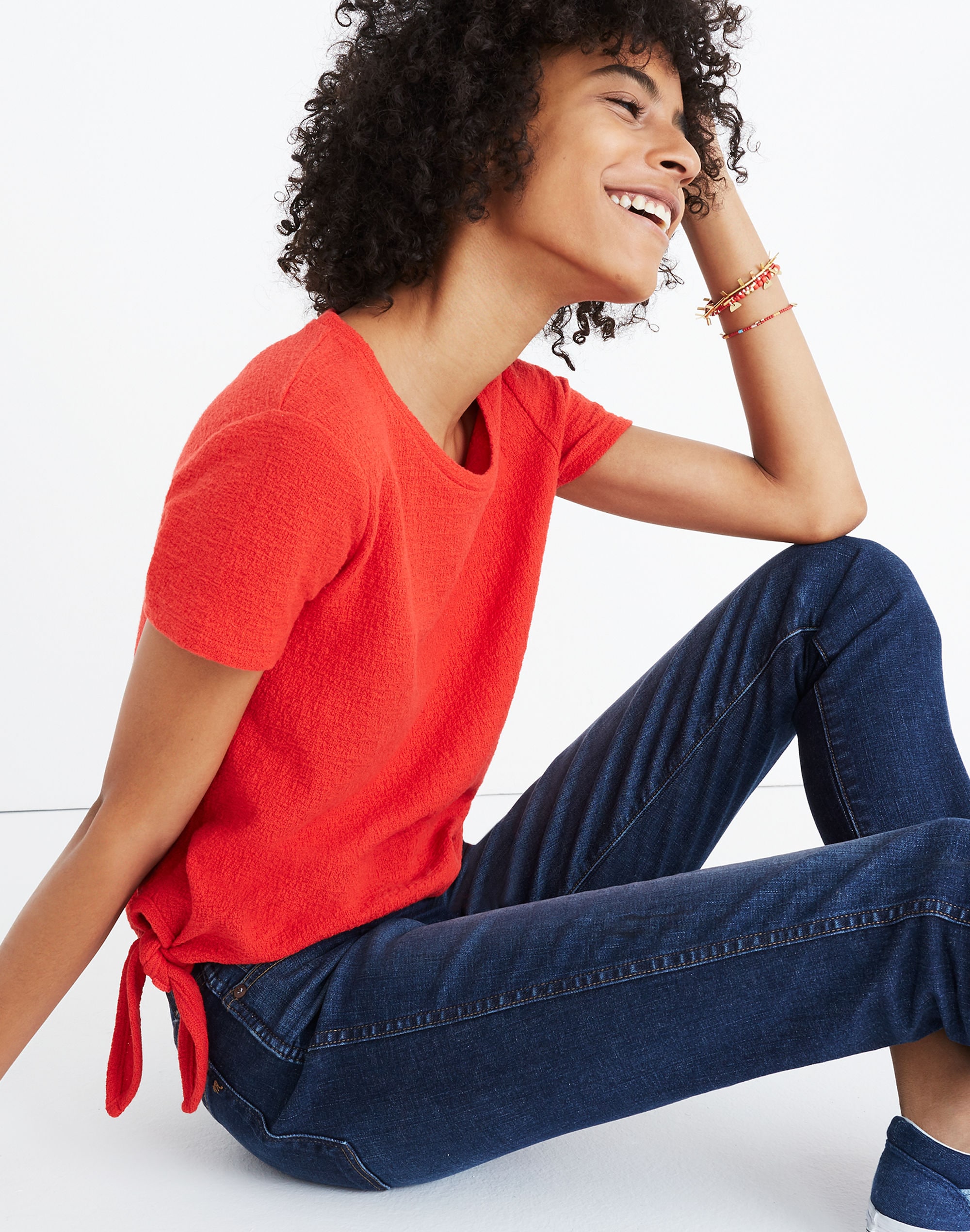 Texture &amp; Thread Modern Side-Tie Top